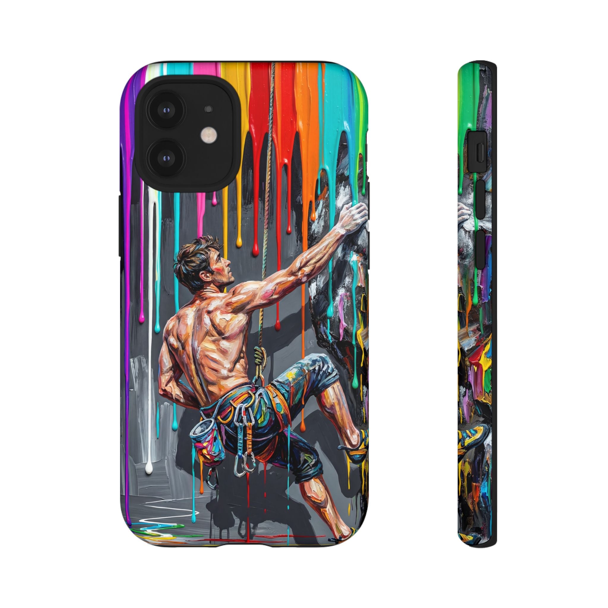 Colourful Rock Climber Art Protective iPhone Case