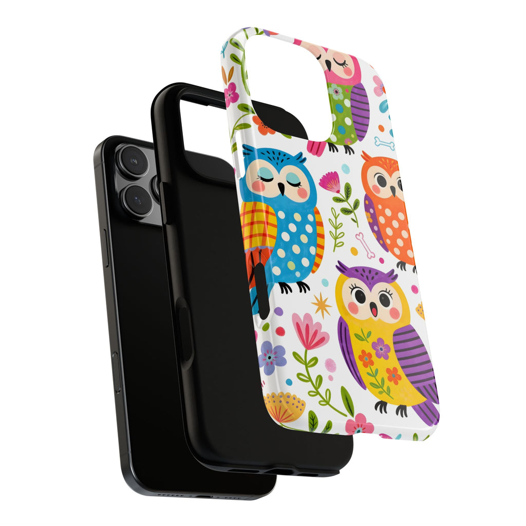 Cute Colorful Owls iPhone Case | Cute Owl Pattern Tough Case