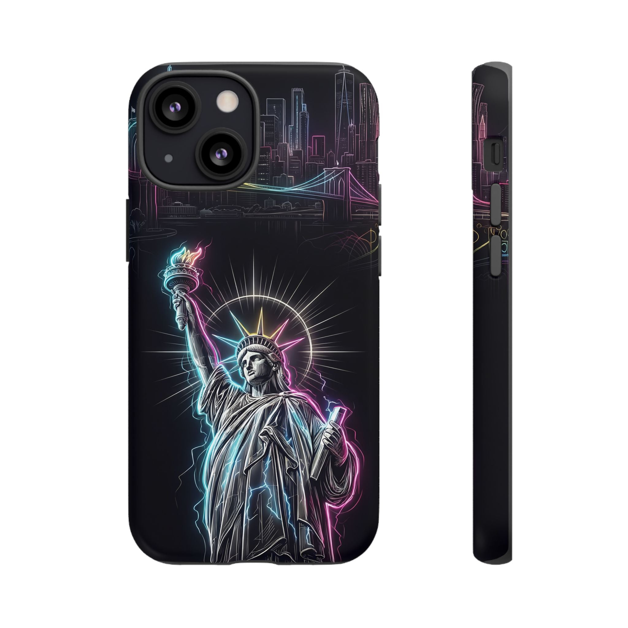 Neon Statue of Liberty Tough iPhone Case