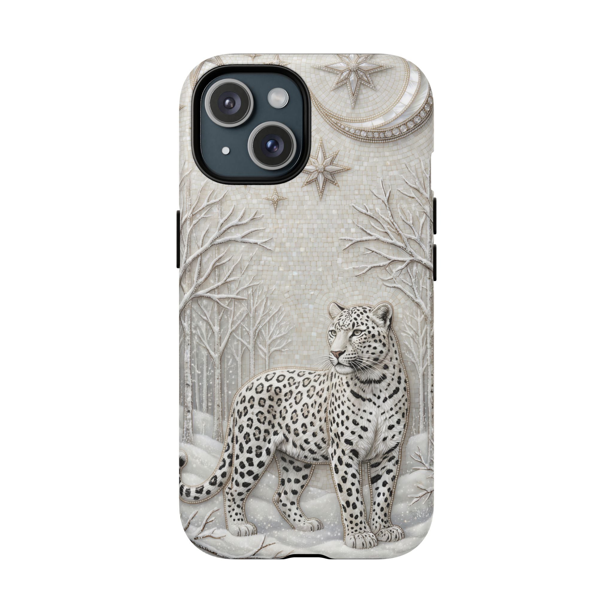 Snow Leopard MagSafe iPhone Case | Winter Moon Forest Protective Phone Cover