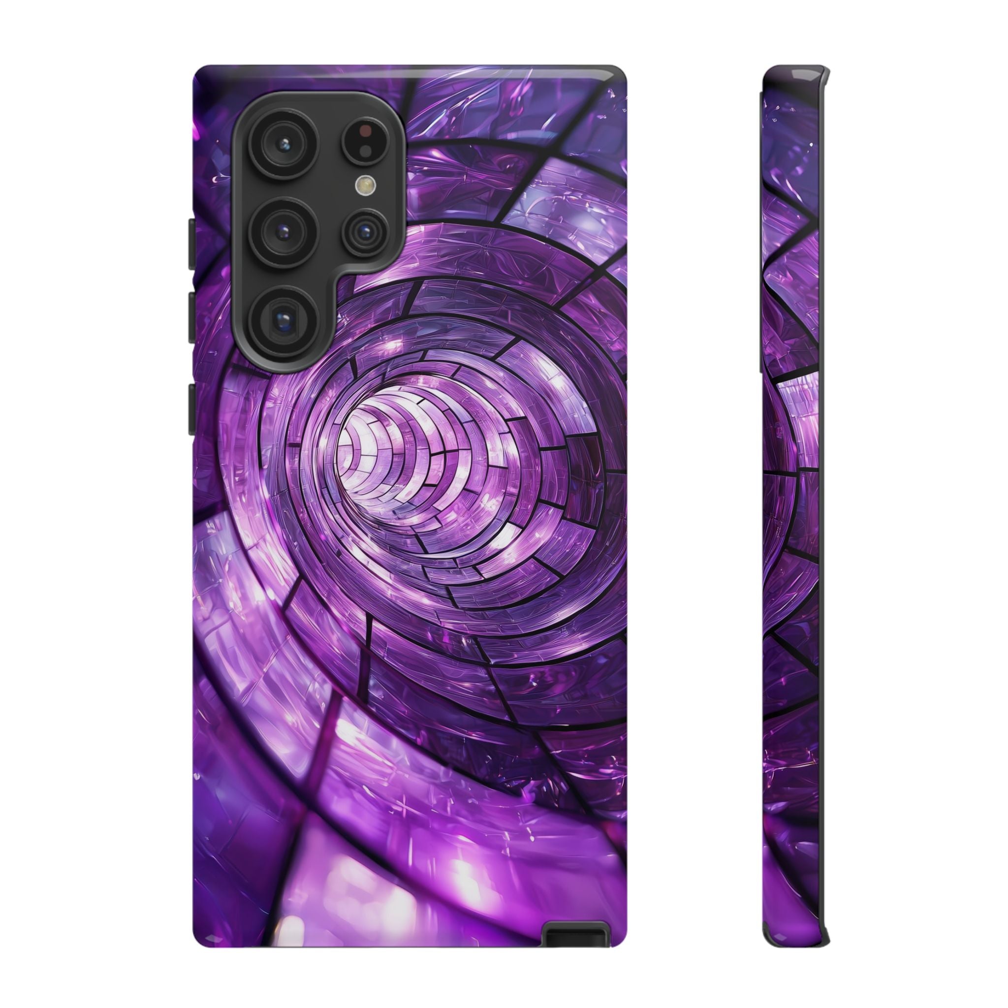 Purple Vortex Tough Samsung Galaxy Case — Abstract Spiral Protective Cover