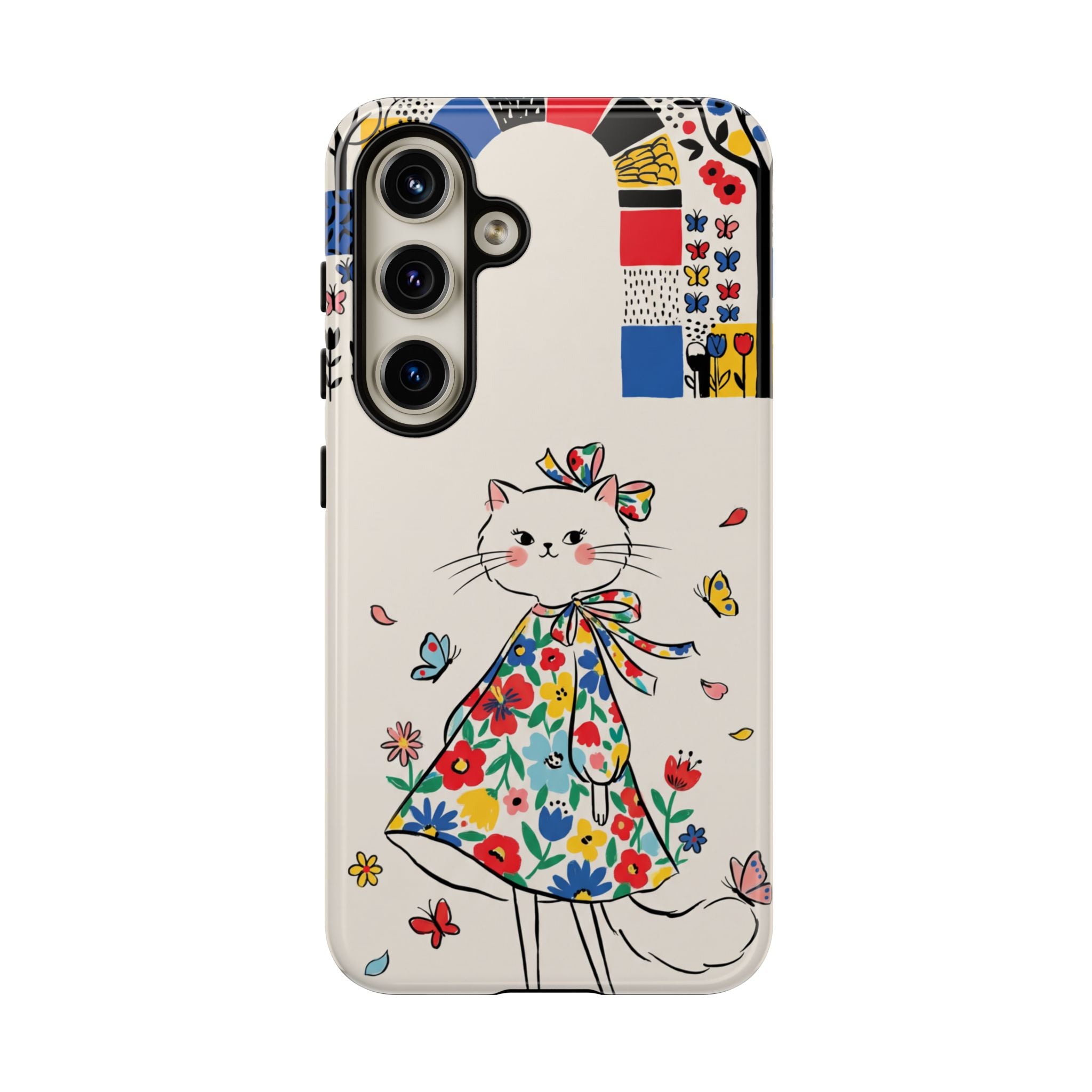 Floral Kitty Samsung Galaxy Phone Case | Cute Cat
