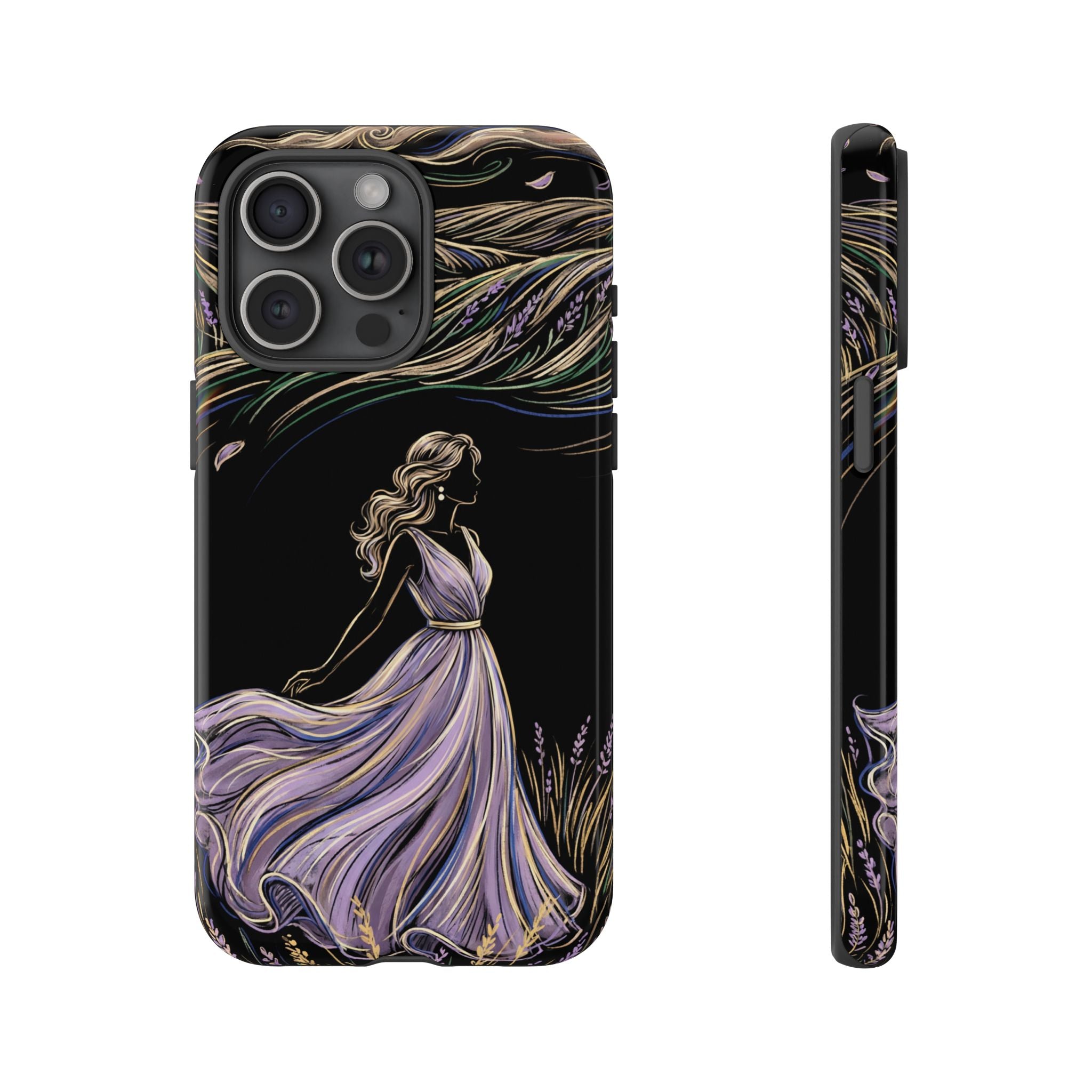 Lavender Breeze iPhone Case | Elegant Dancing Woman Floral Protection