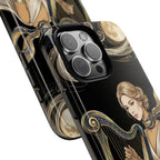 Moonlit Harp iPhone Case | Vintage Goddess Musician Art