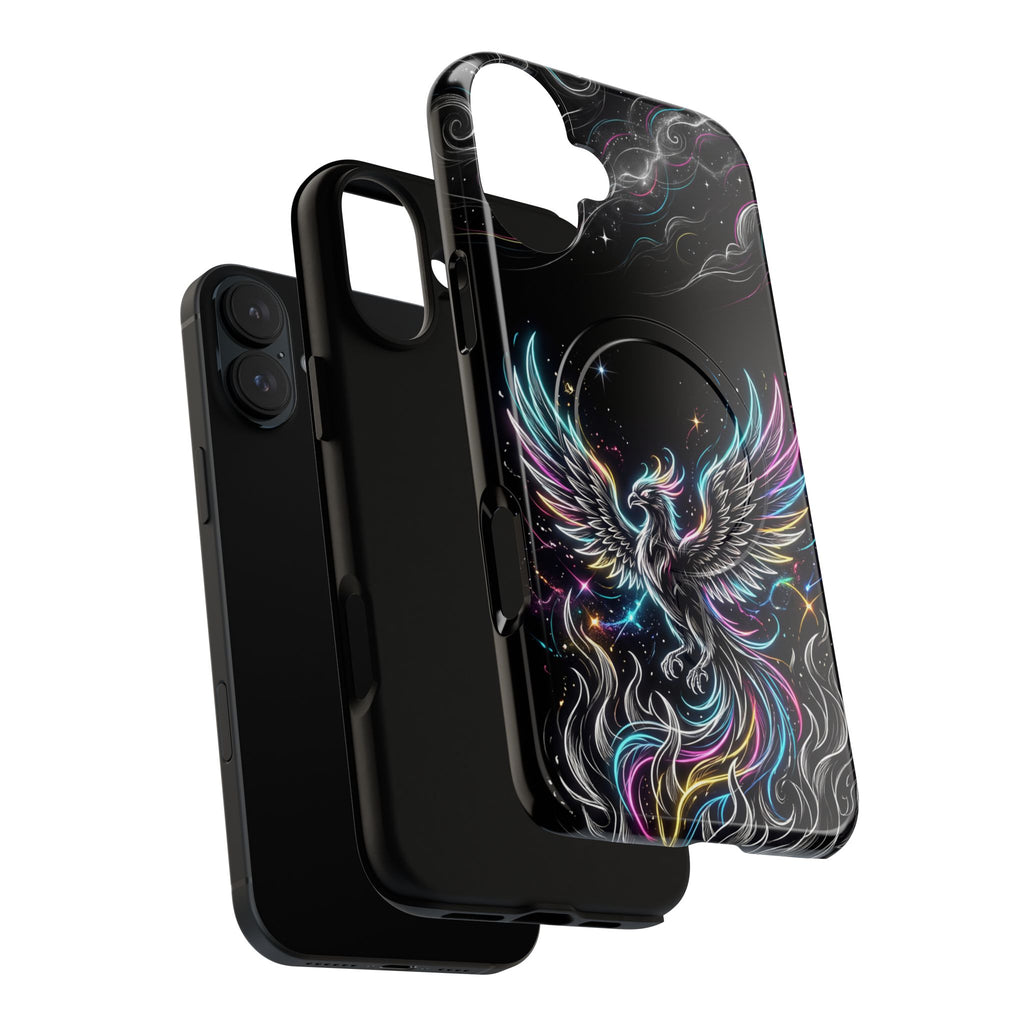 Colorful Neon Phoenix Tough MagSafe iPhone Case