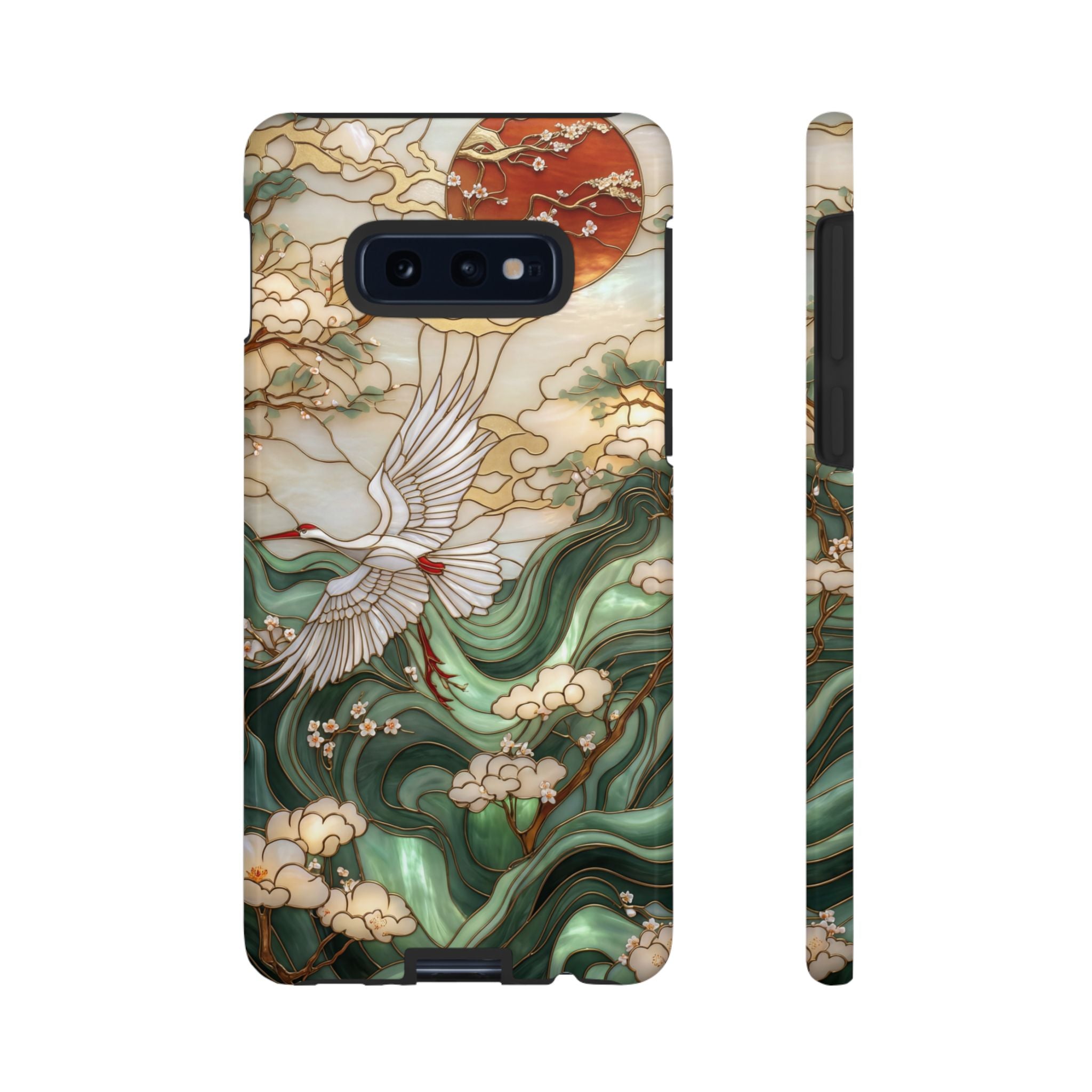 Cranes & Waves Protective Samsung Galaxy Case | Japanese-Inspired Art Phone Cover
