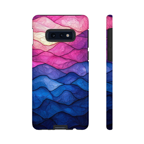 Abstract Ocean Waves Samsung Galaxy Case — Pink & Blue Gradient Tough Case