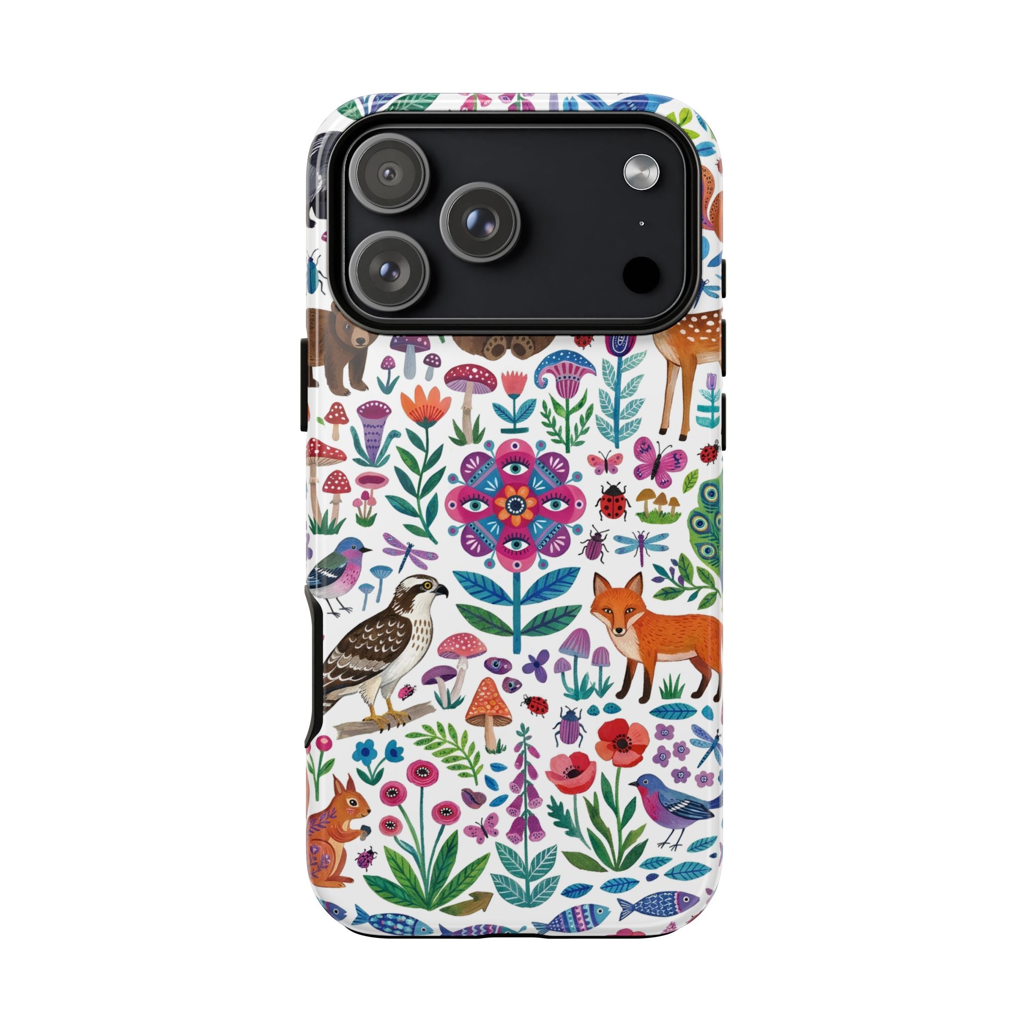 Wild Garden iPhone Case | Cute Forest Animals Floral Pattern Tough Case