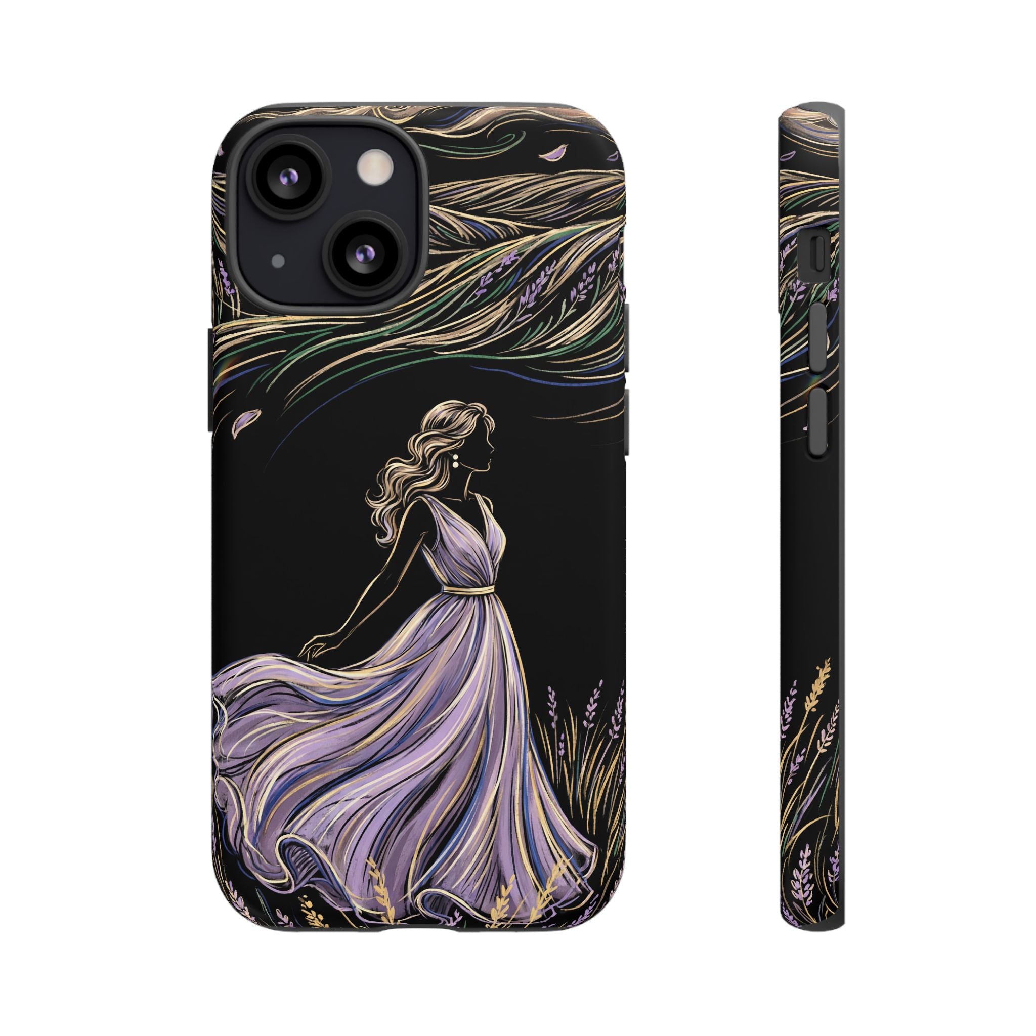 Lavender Breeze iPhone Case | Elegant Dancing Woman Floral Protection