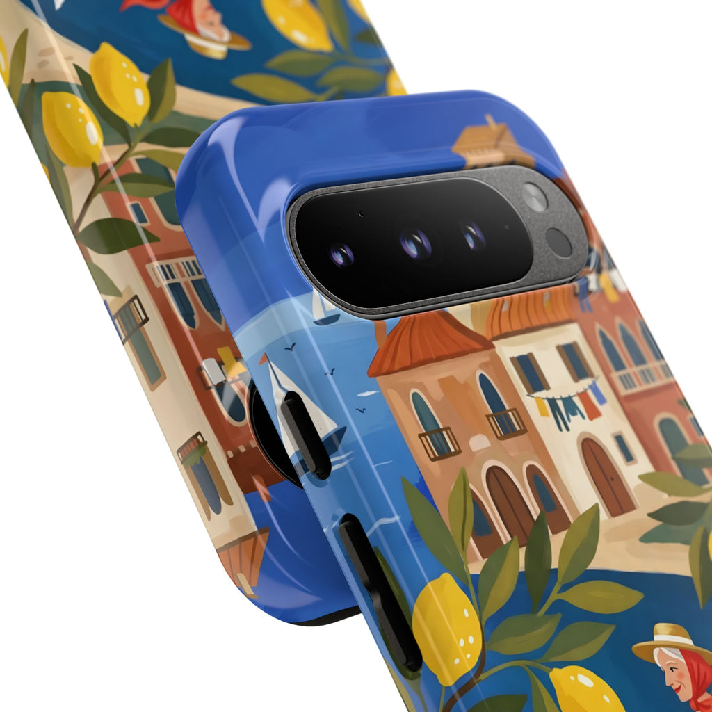 Lemon Coast Scooter Google Pixel Phone Case | Mediterranean Vespa Travel Design