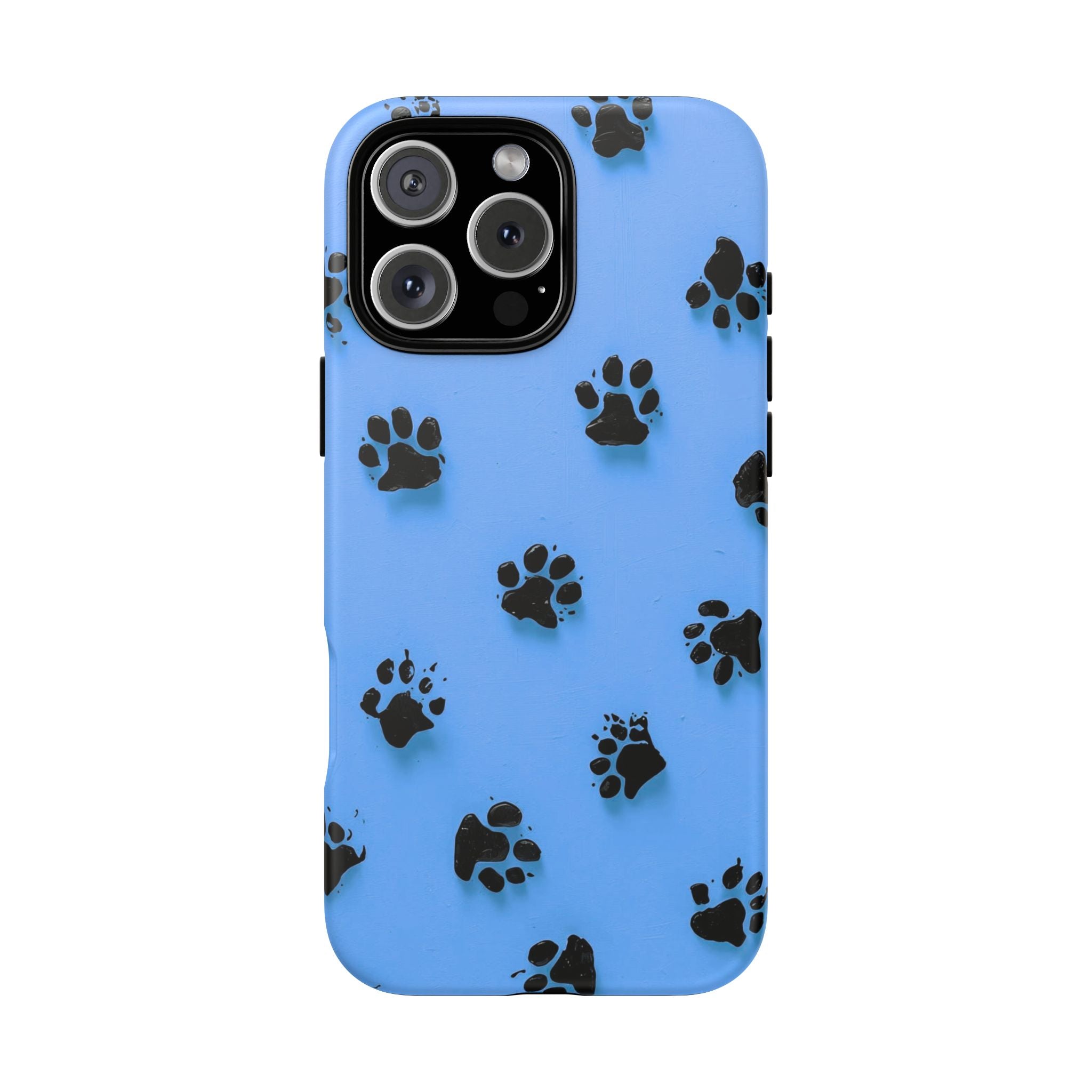 Blue Paw Print Tough iPhone Case — Protective Dog & Cat Lover Cover