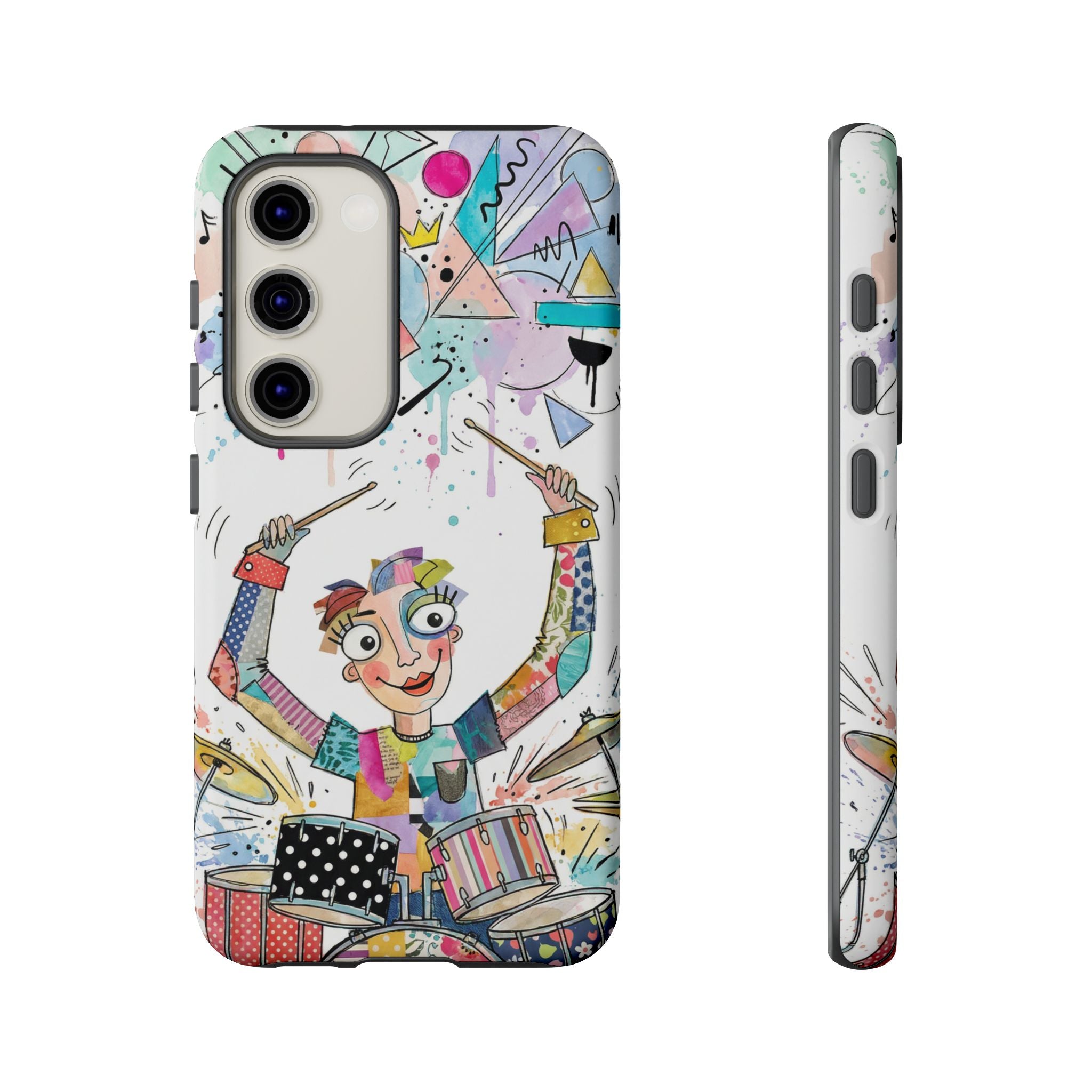 Drummer Boy Samsung Galaxy Phone Case | Colorful Cartoon Drum Kit Protective Cover