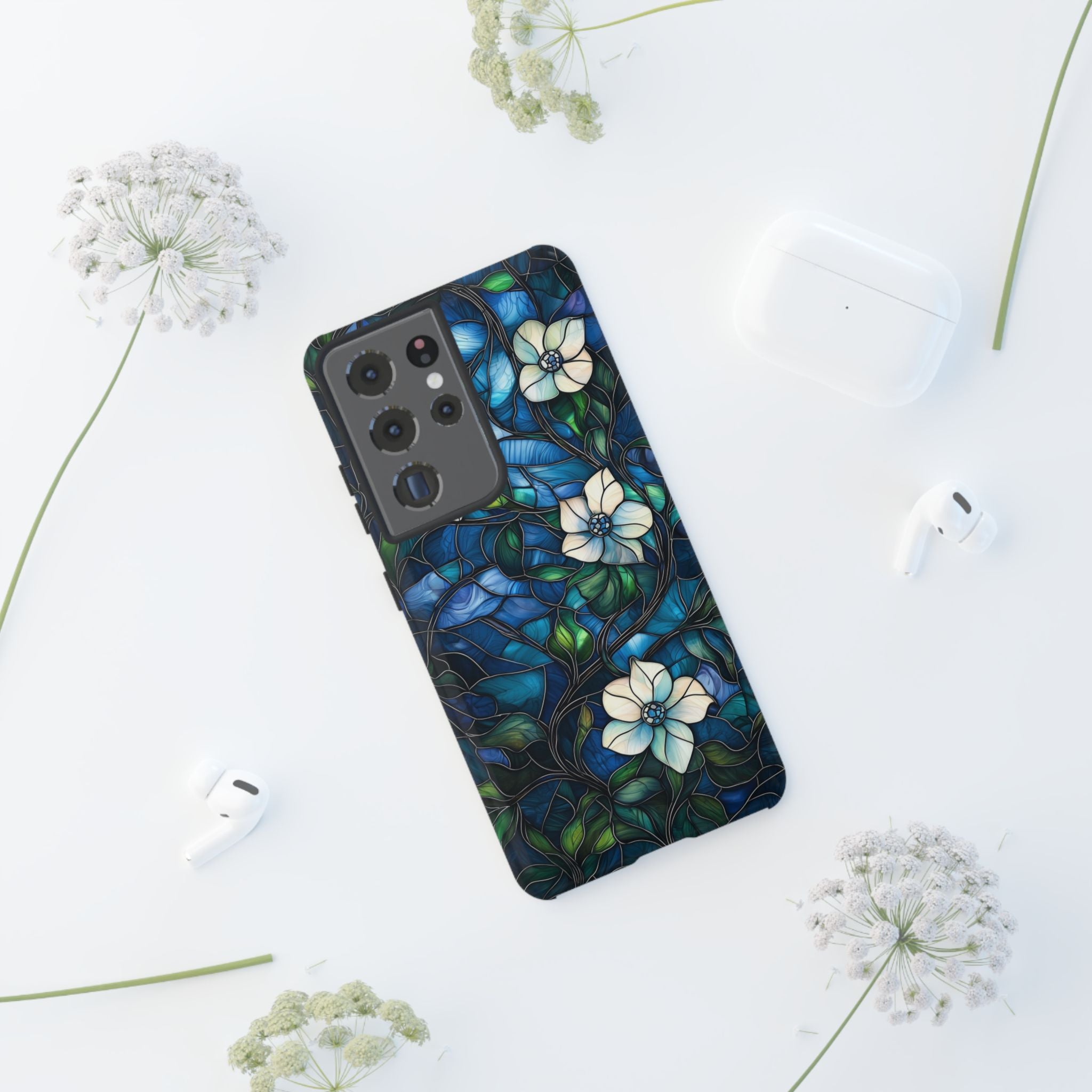 Floral Stained Glass Samsung Galaxy Case – Blue Garden