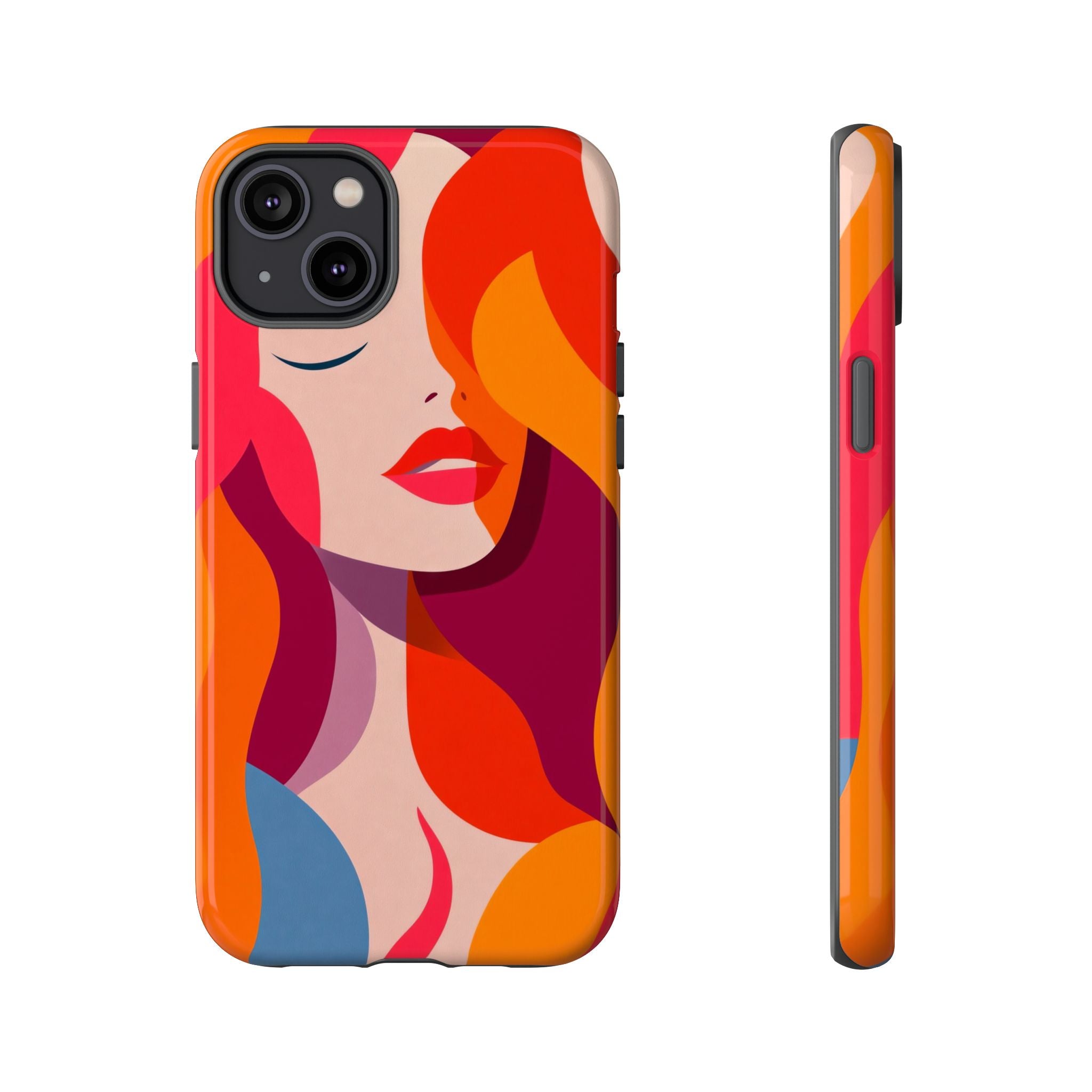 Retro Pop Art Woman iPhone Case | Bold Colourful Abstract Portrait