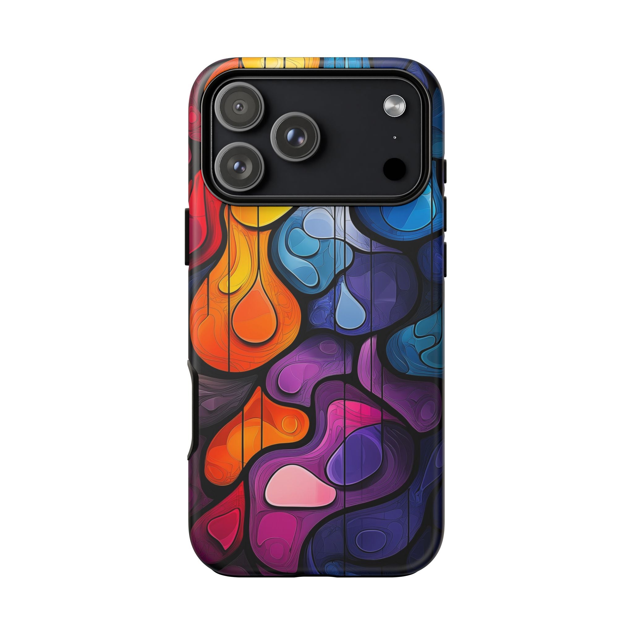 Abstract Colourful Drop iPhone Case — Vibrant Stained-Glass