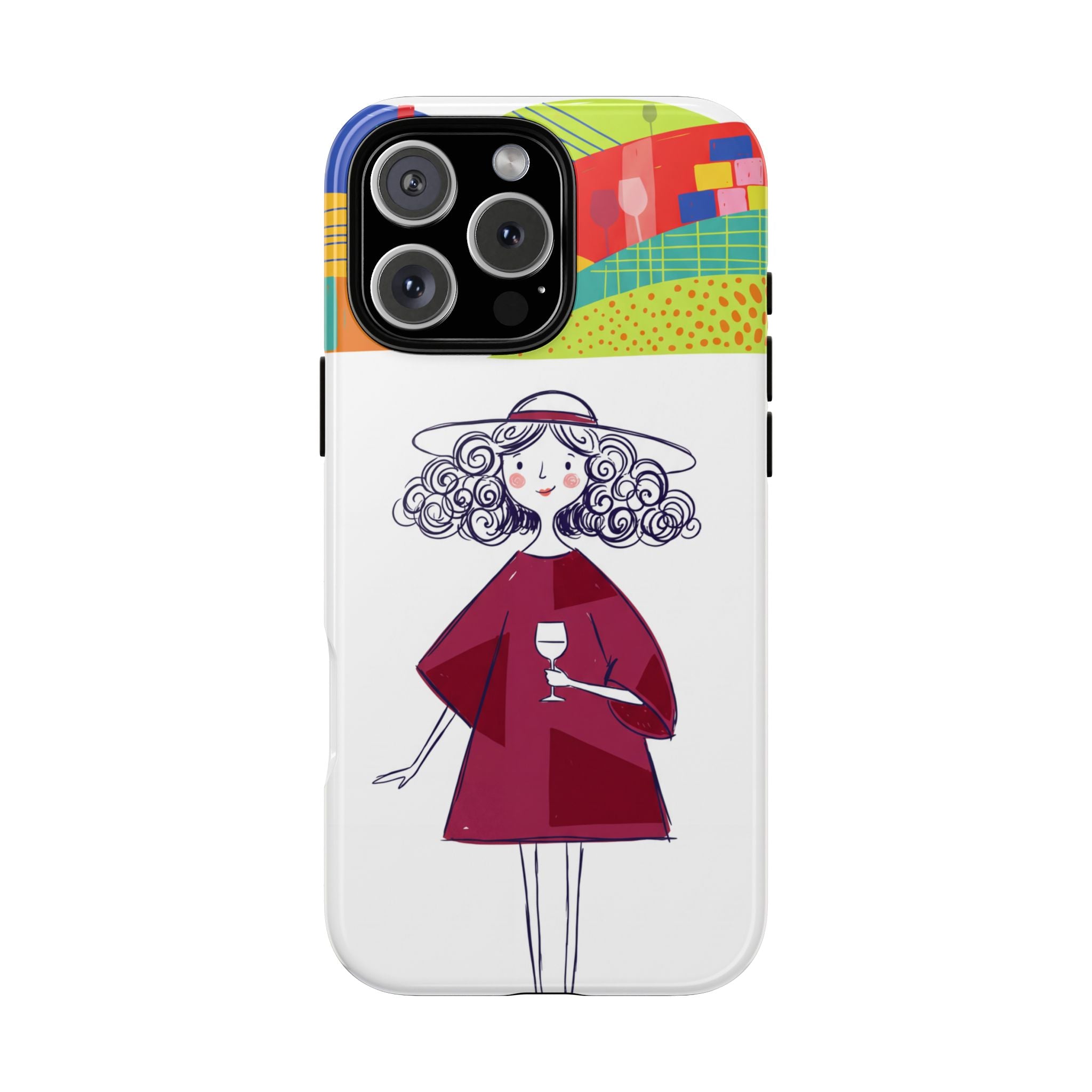 Colourful Artistic Wine Lady iPhone Case