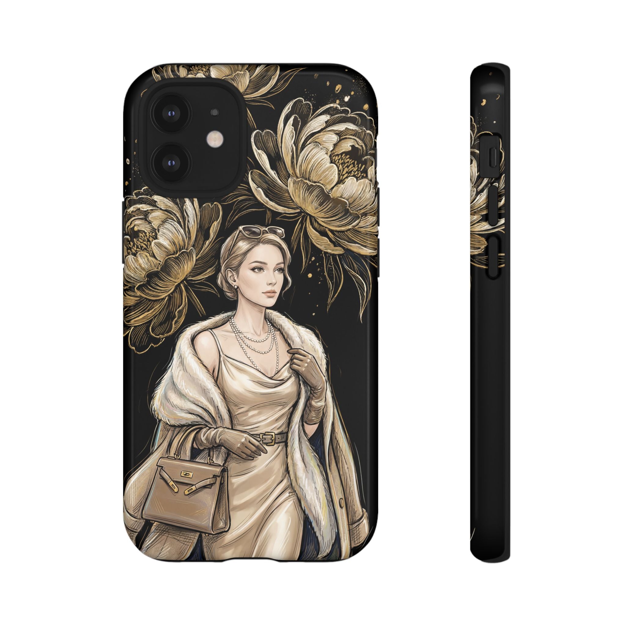 Elegant Vintage Lady Floral iPhone Case | Chic Protective Cover for Women