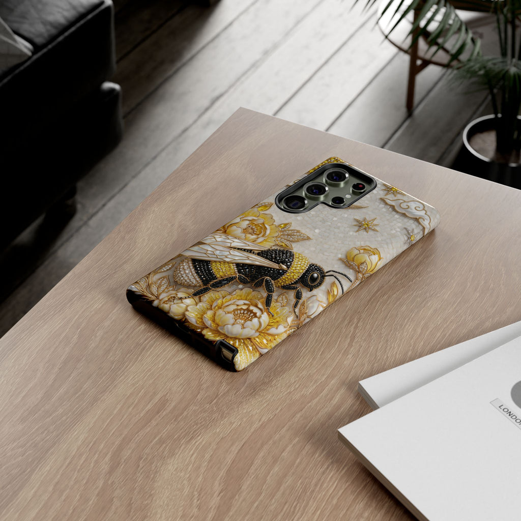 Golden Bee Samsung Galaxy Phone Case | Floral Moon Phone Protector