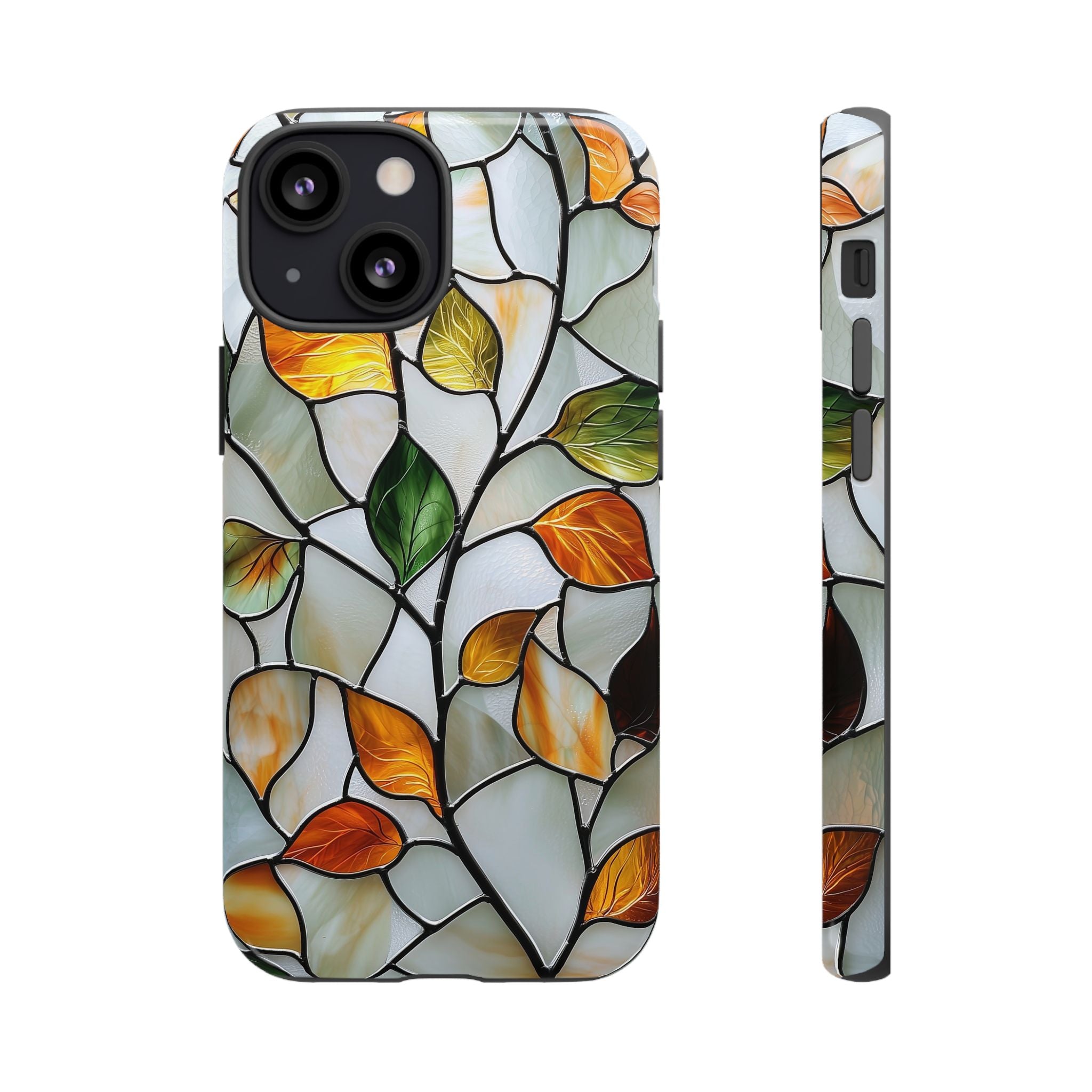 Stained Glass Autumn Leaves Mosaic iPhone Case