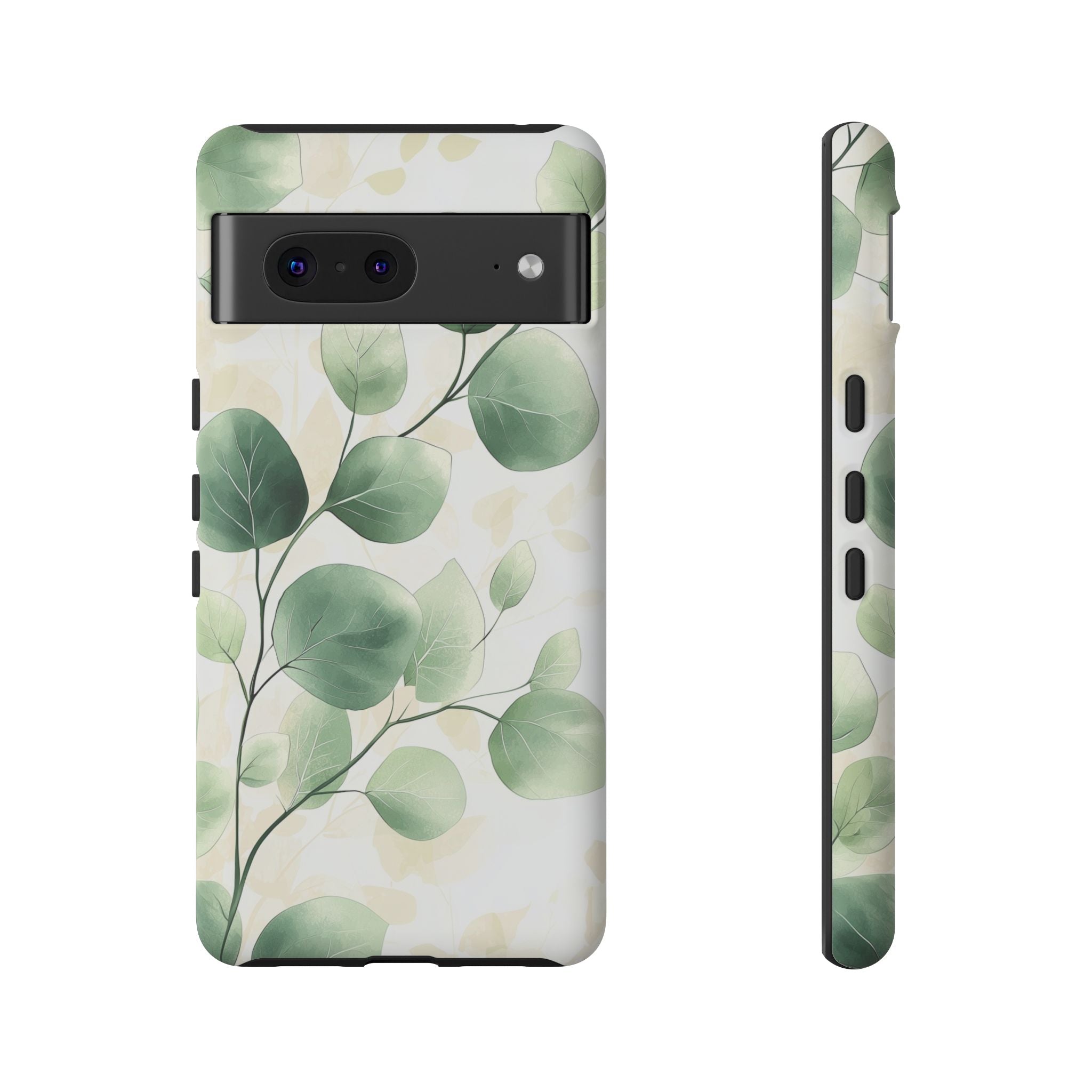 Botanical Eucalyptus Tough Google Pixel Phone Case | Green Watercolour Leaf
