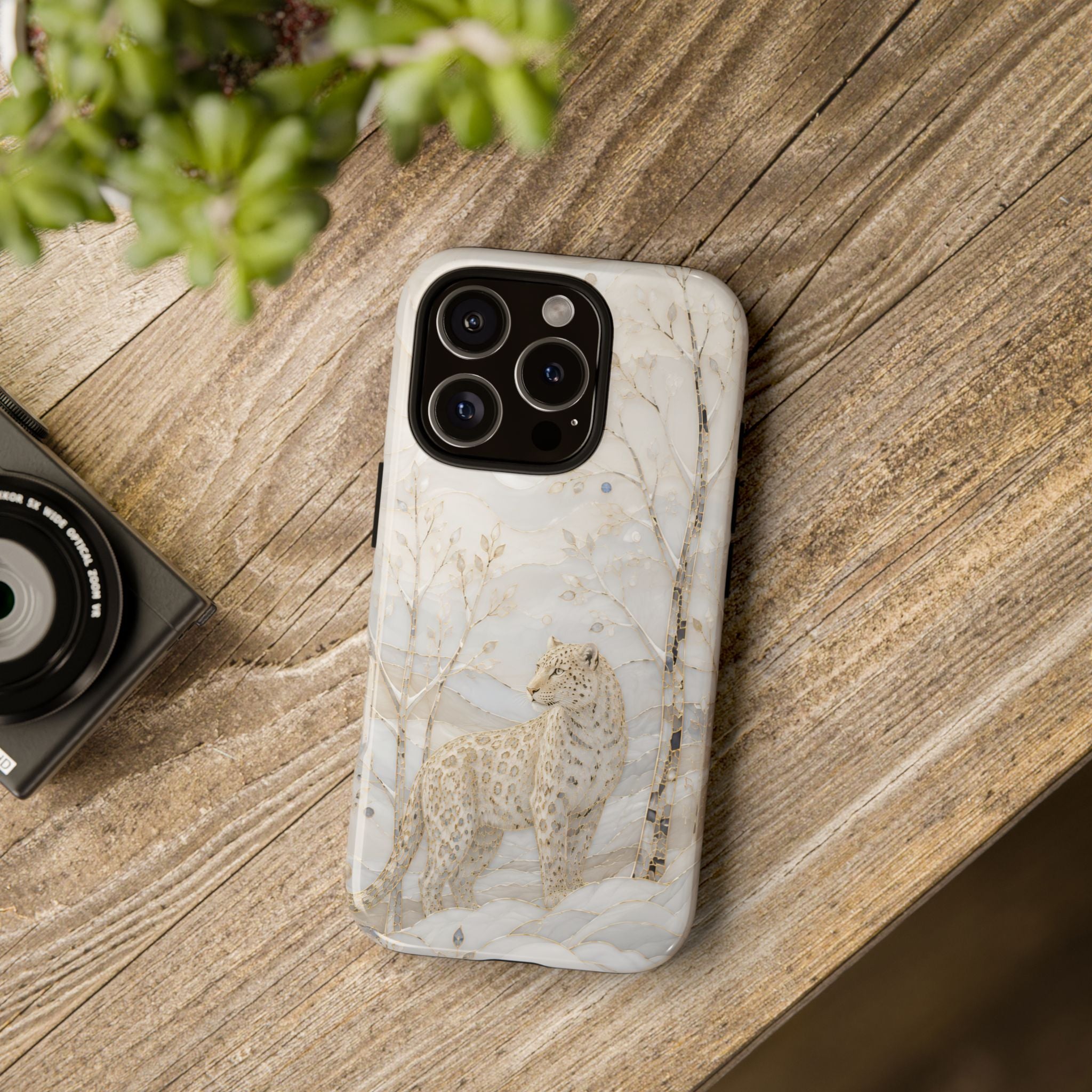 Snow Leopard iPhone Case | Winter Forest Phone Case