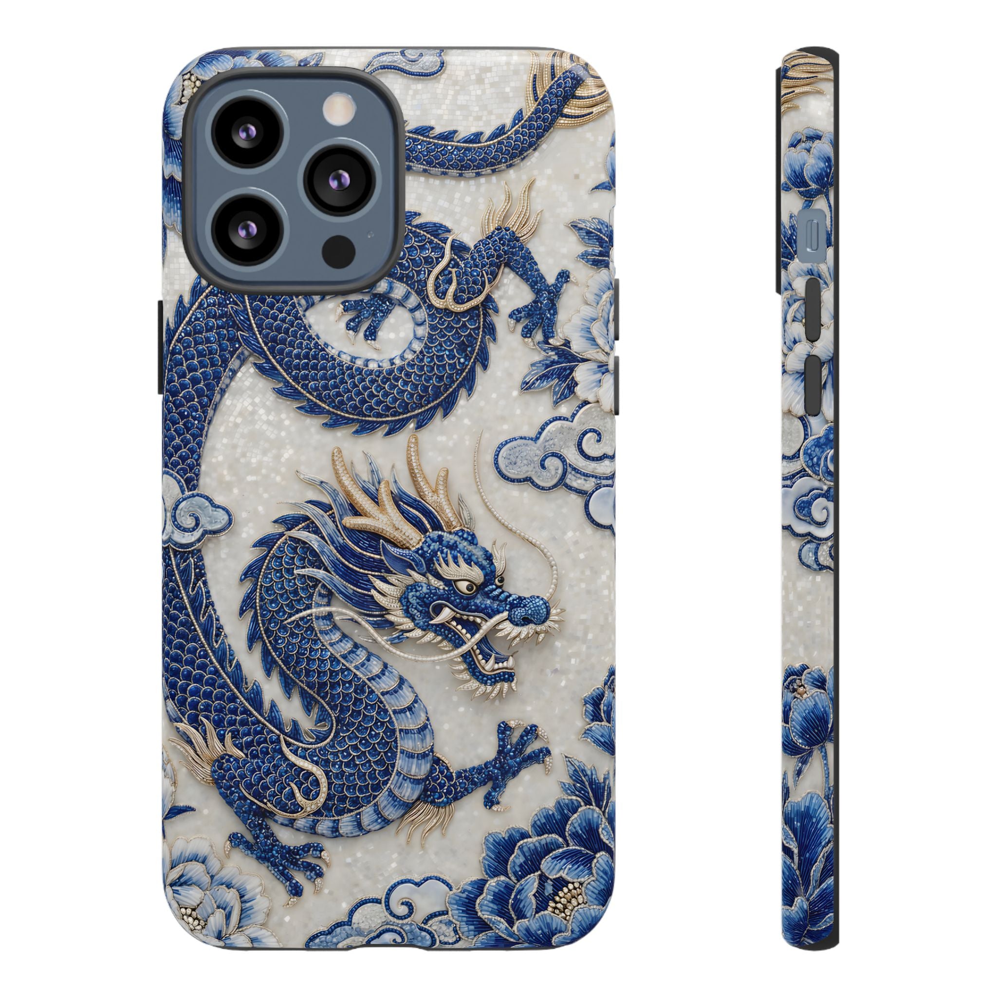 Asian Zodiac Dragon iPhone Case V2 | Blue & White Porcelain Luxury Protective Case | Year of the Dragon Gift