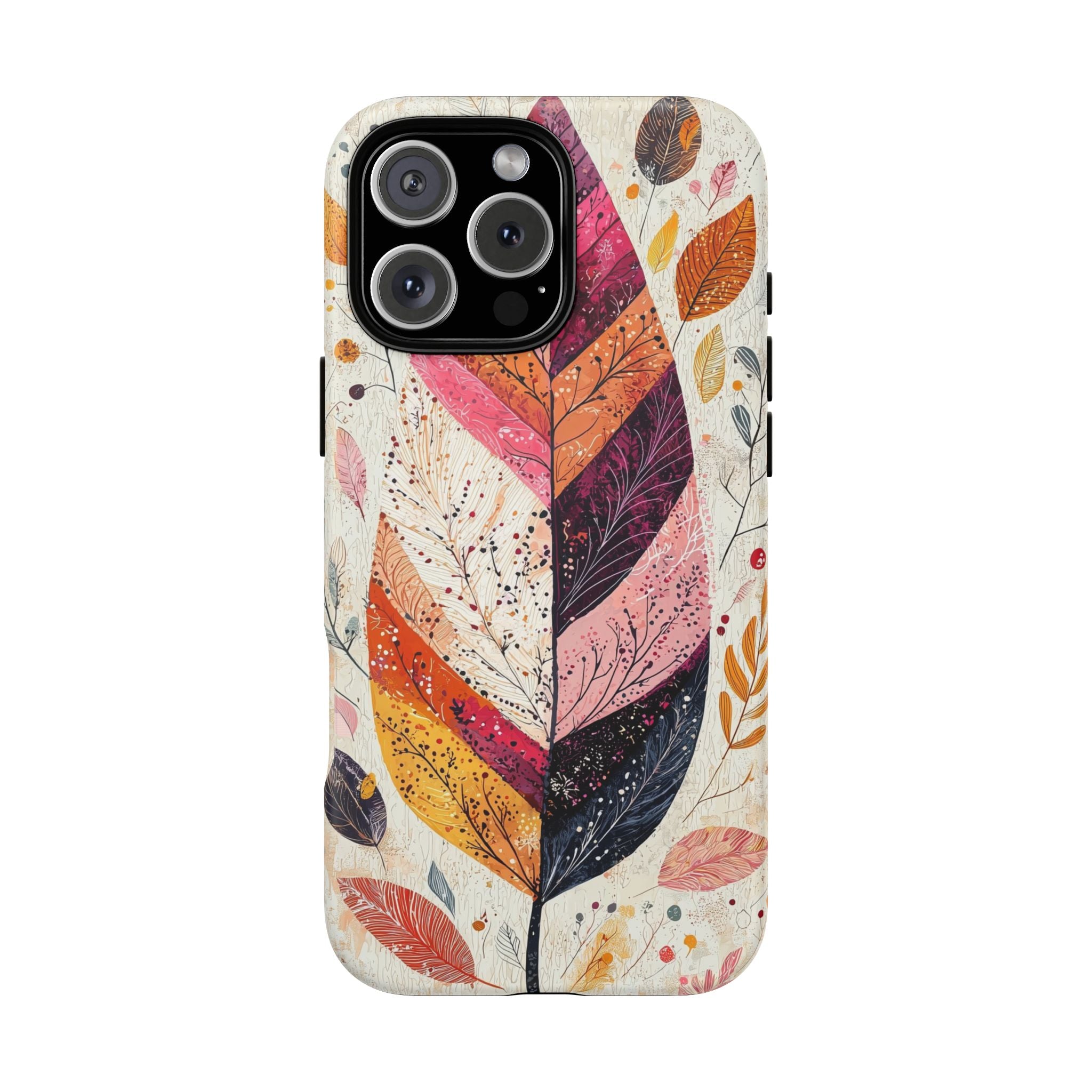 Autumn Leaf Tough iPhone Case | Watercolour Feathered Fall Design