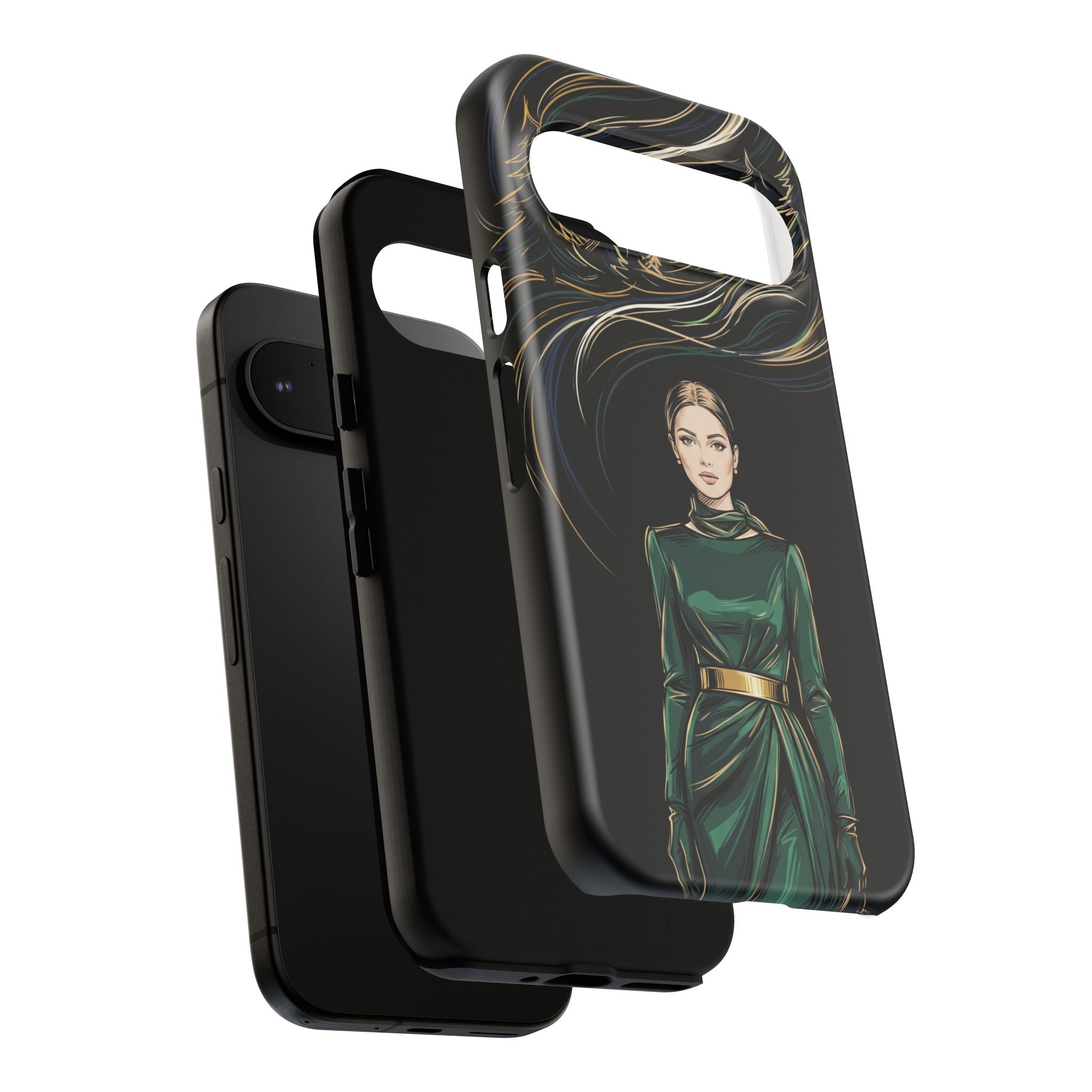 Custodia per Google Pixel Donna Elegante nella Foresta