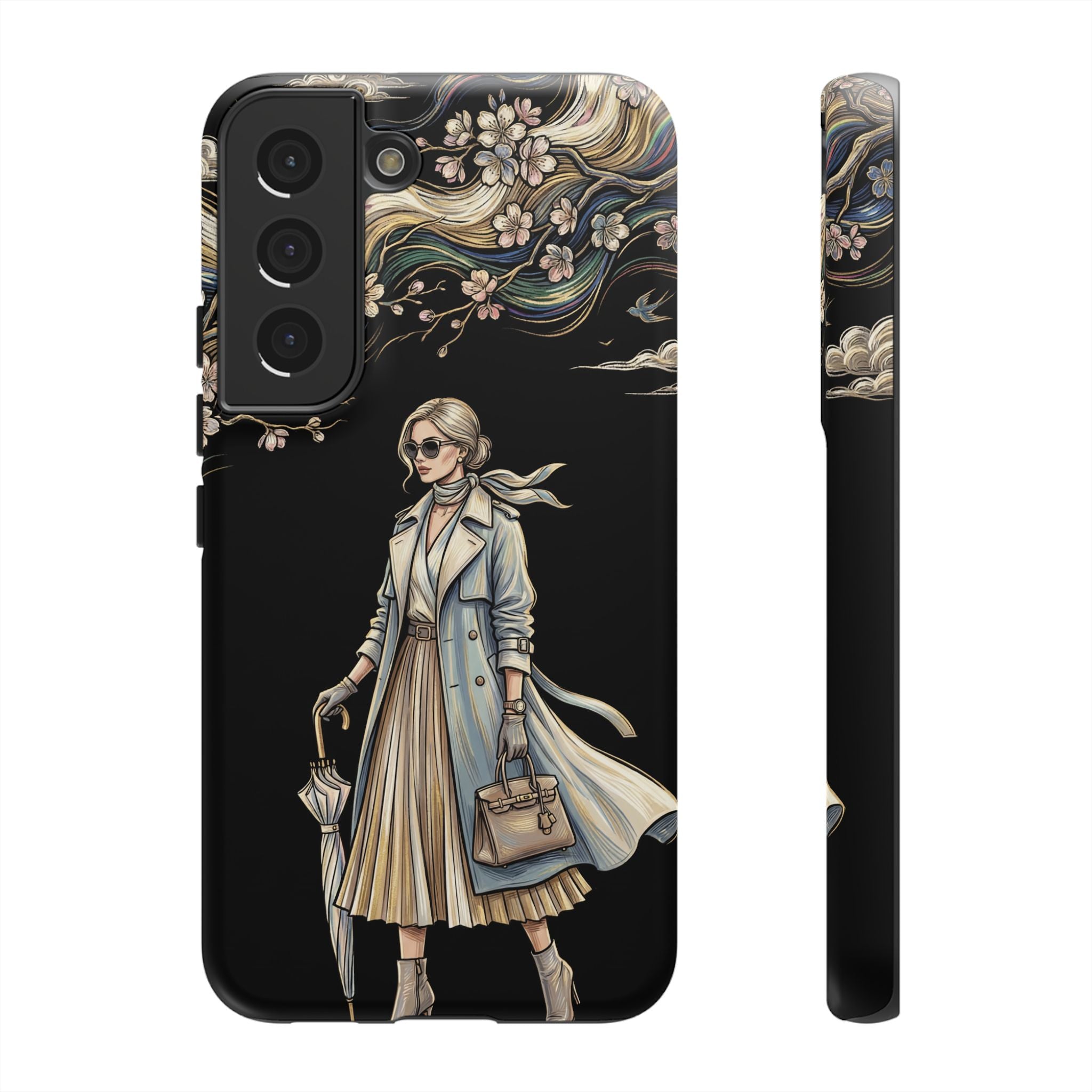 Vintage Chic Samsung Galaxy Phone Case | Stylish Woman Illustration