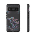 Custodia per telefono Google Pixel Neon Skateboard | Cover protettiva Glow Skatepark