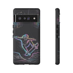 Custodia per telefono Google Pixel Neon Skateboard | Cover protettiva Glow Skatepark