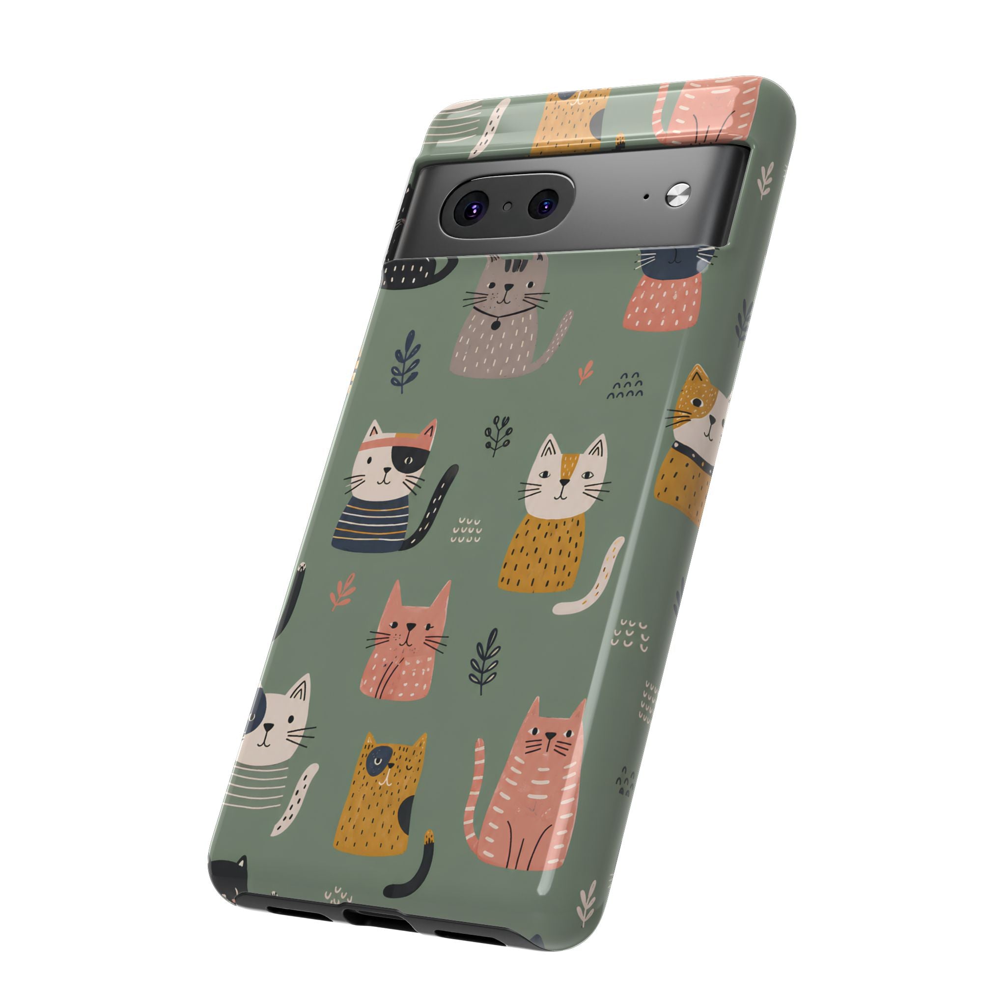Cute Cat Google Pixel Phone Case | Whimsical Cat Pattern Cover