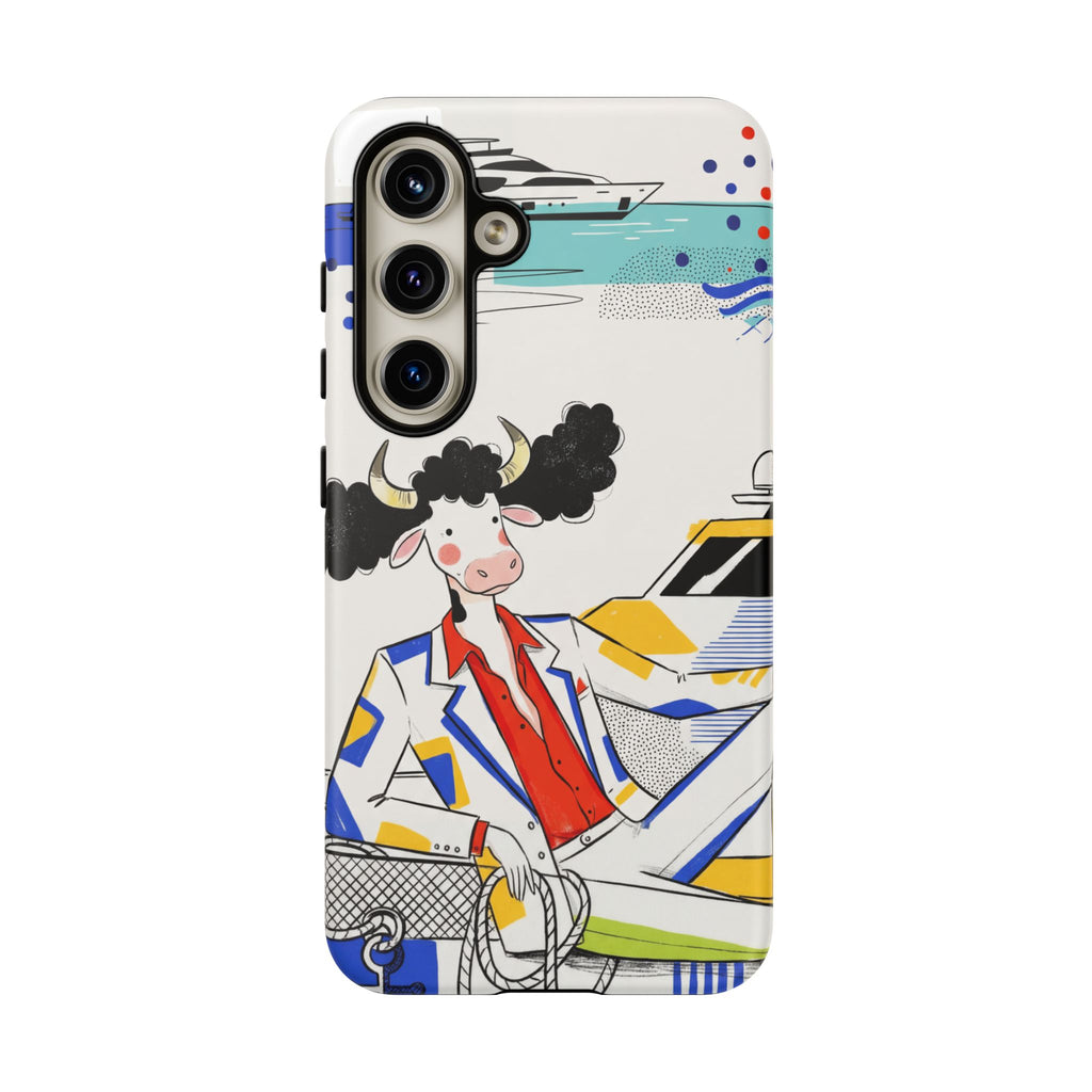 Nautical Cow Graphic Protective Samsung Galaxy Phone Case
