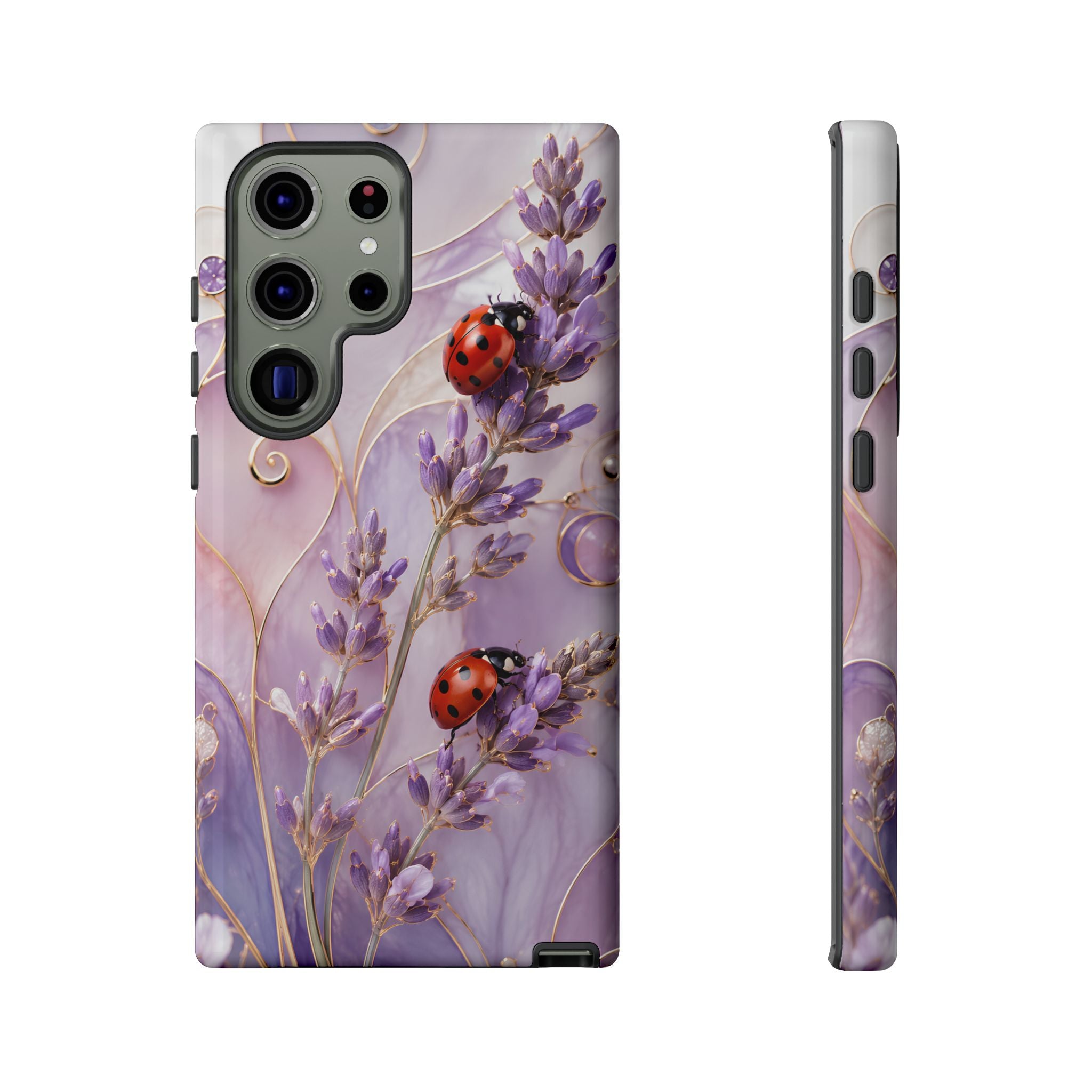 Lavender Ladybug Samsung Galaxy Phone Case | Floral iPhone Case