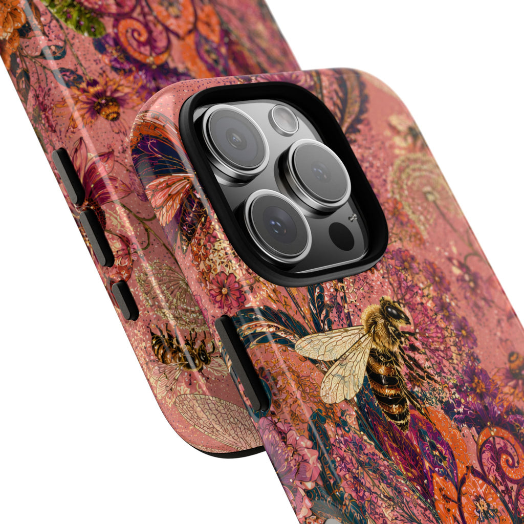 Vintage Floral Tough iPhone Case | Boho Paisley Bee Cover