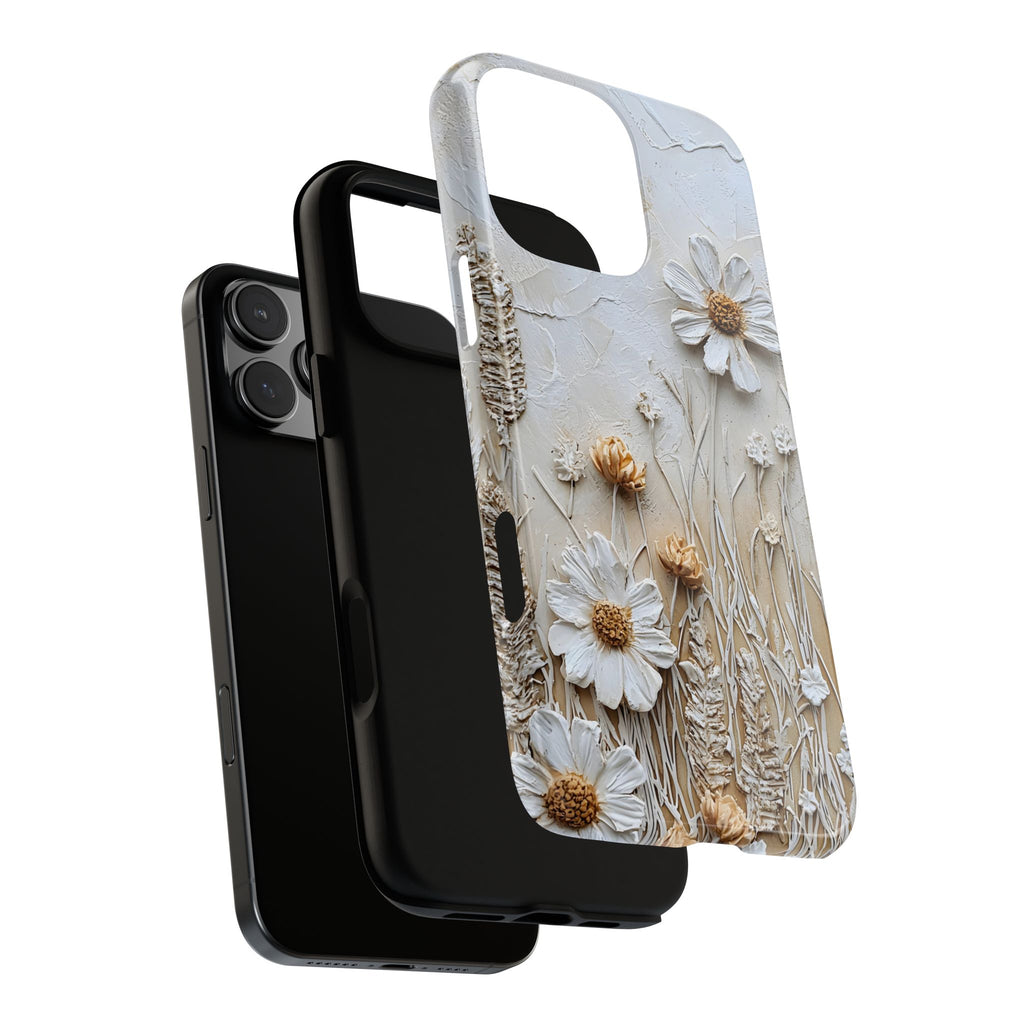 Textured Daisy Art Floral Relief iPhone Case