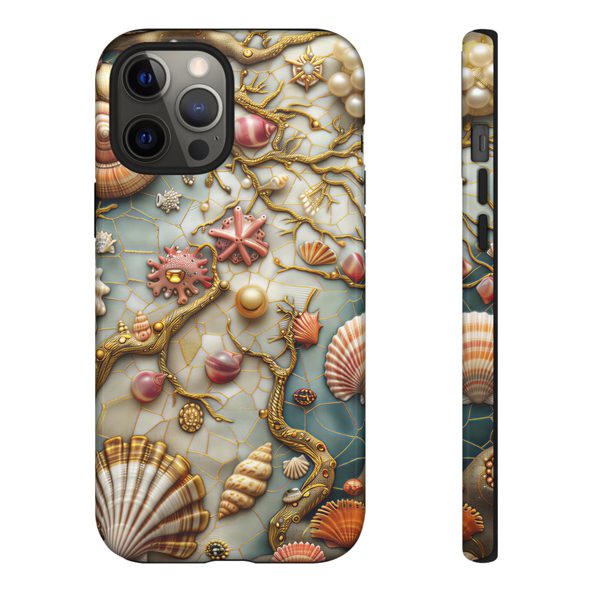 Decorative Seashell & Pearl Beach Design iPhone Case