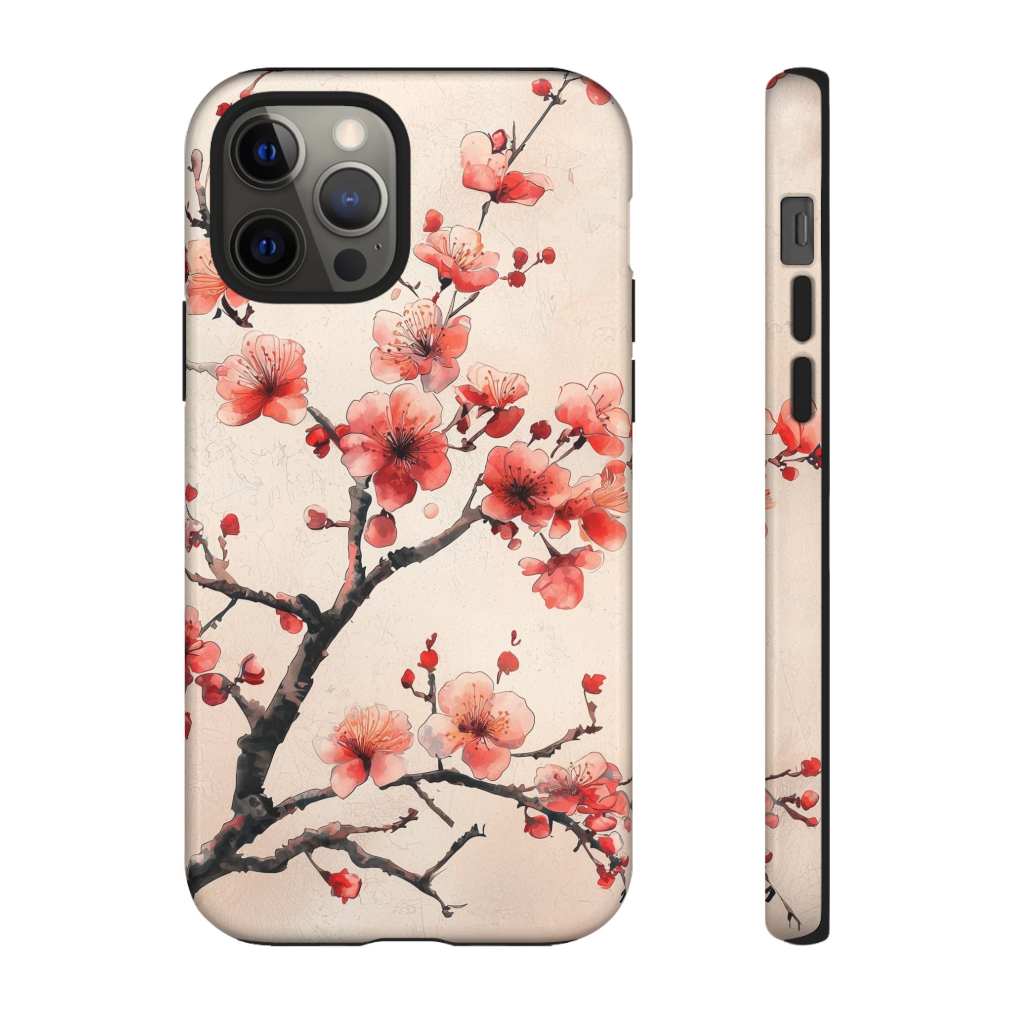 Cherry Blossom iPhone Case | Floral Tough Case with Pink Blossom Branch Design