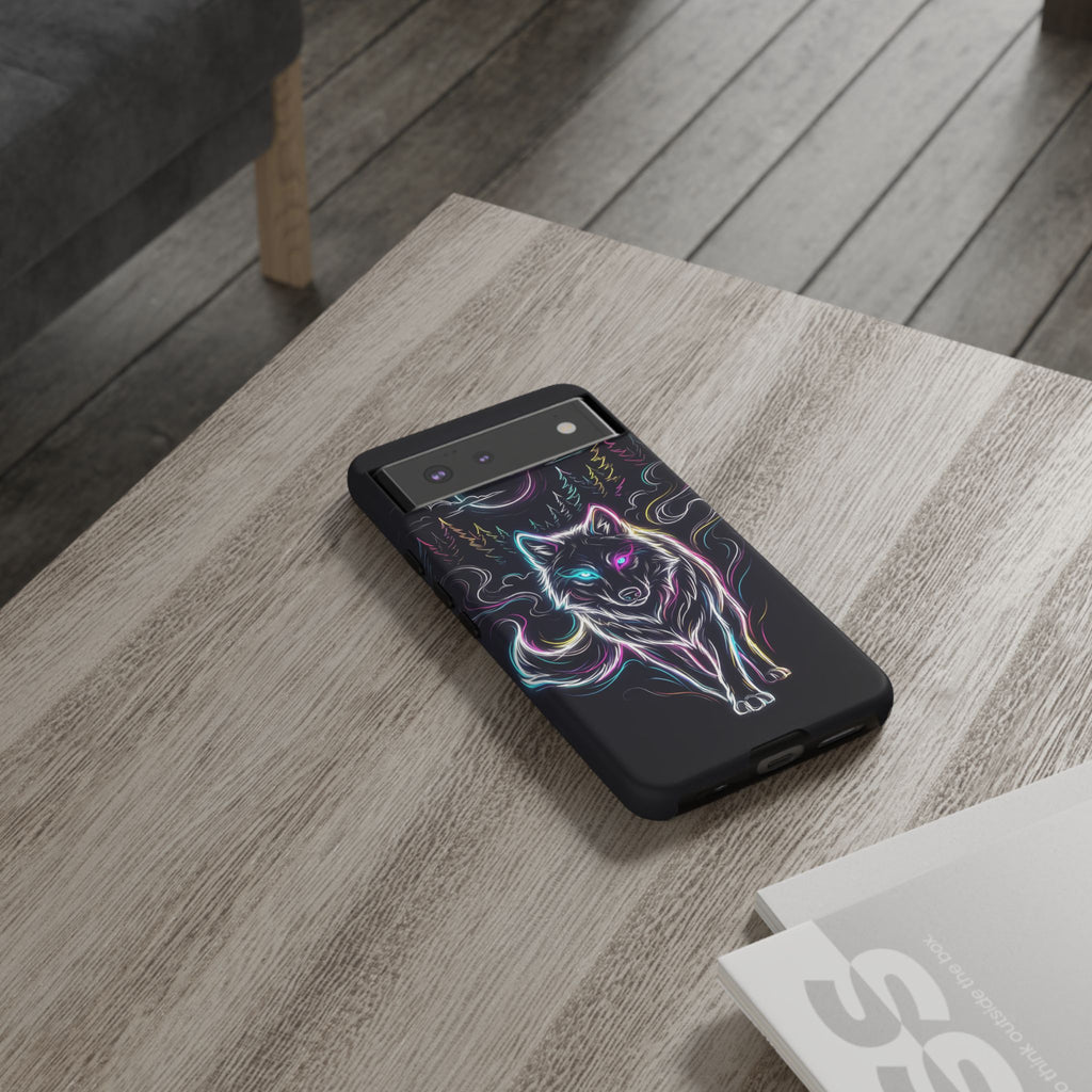 Neon Wolf Google Pixel Phone Case | Mystic Glow Protective Tough Case