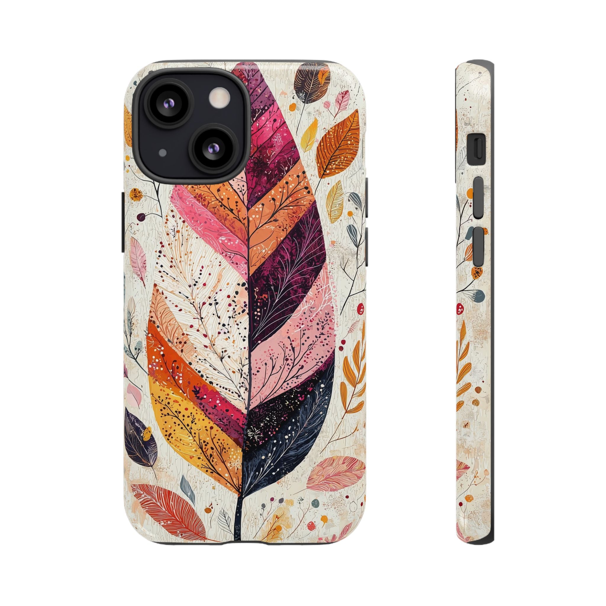 Autumn Leaf Tough iPhone Case | Watercolour Feathered Fall Design