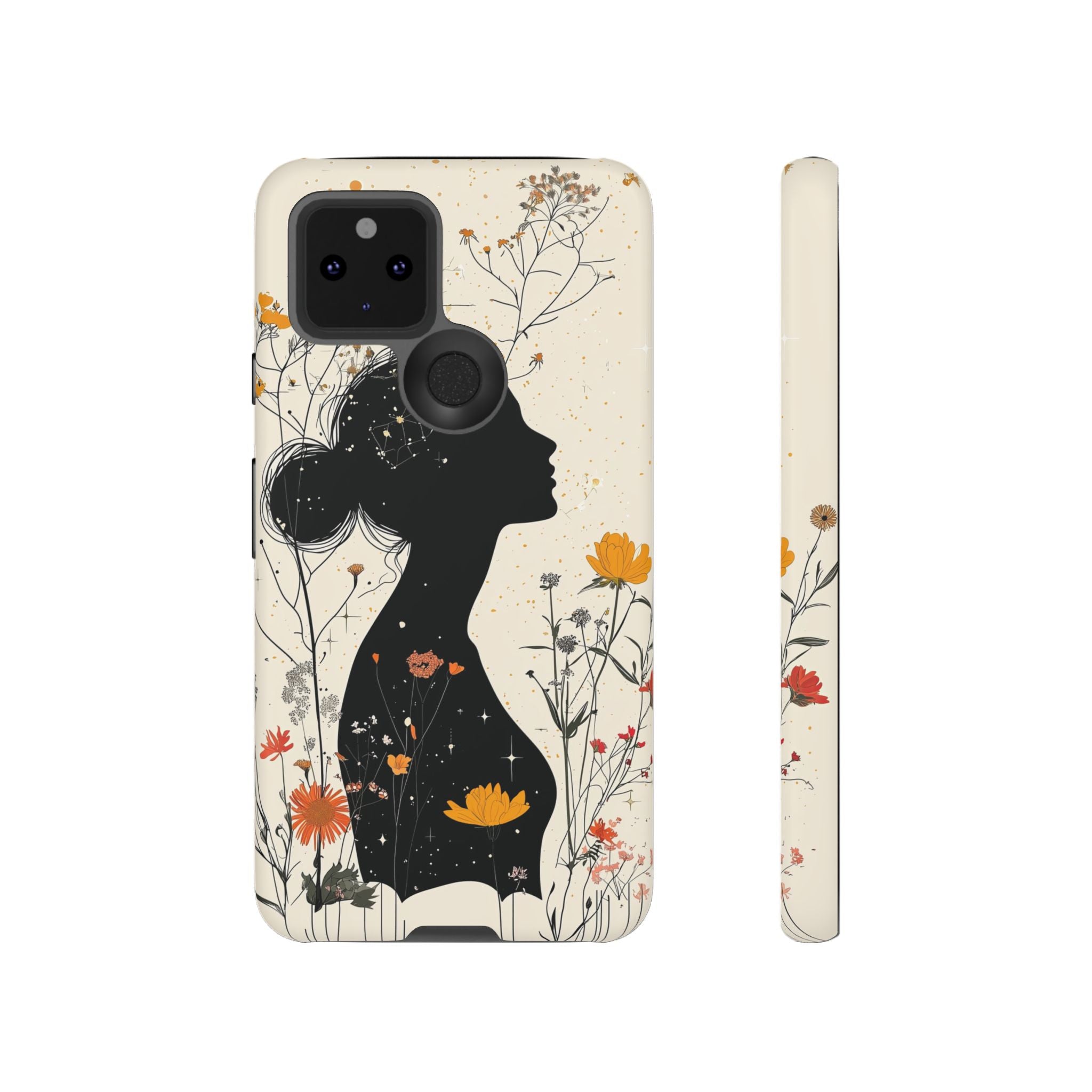 Floral Silhouette Google Pixel Case | Botanical Woman