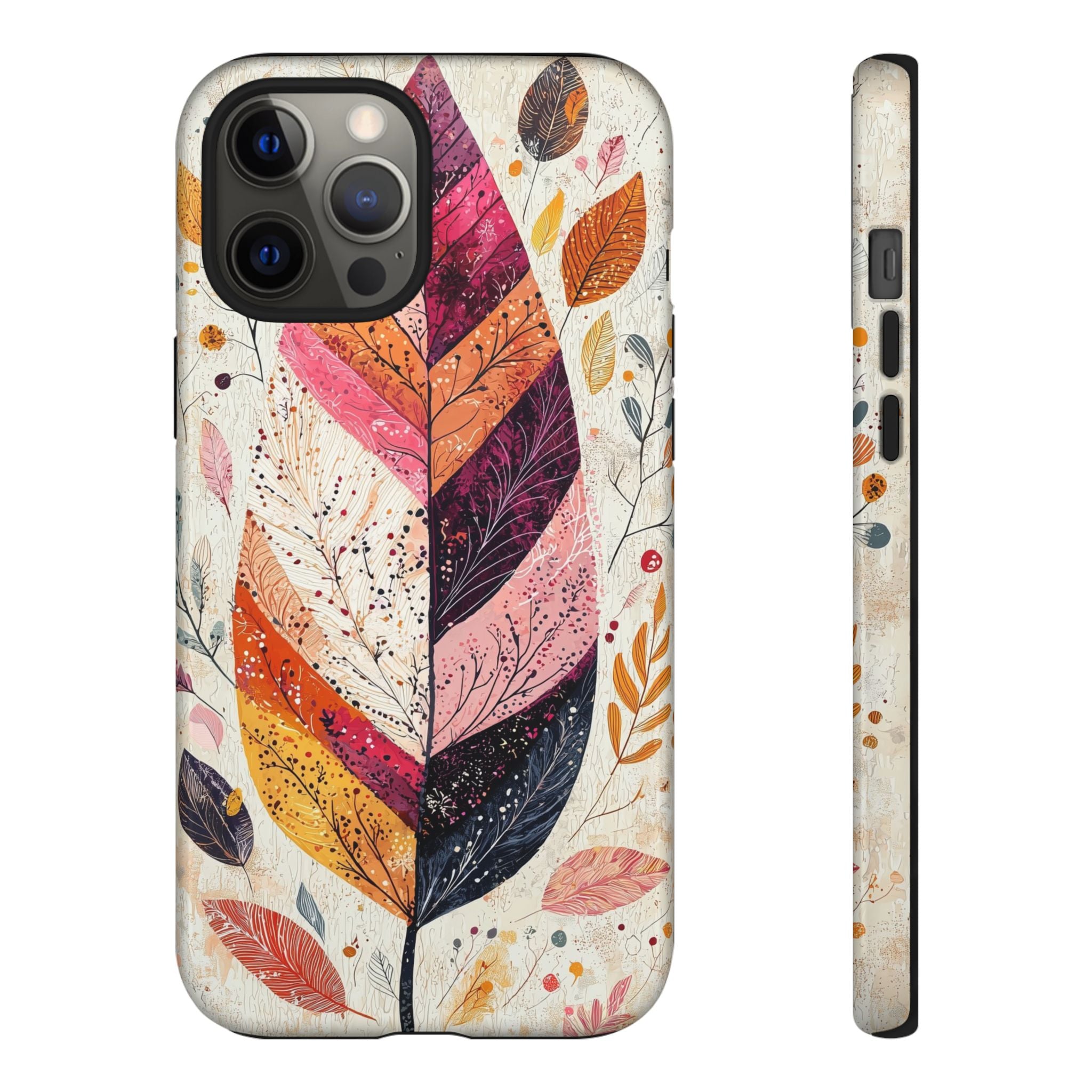 Autumn Leaf Tough iPhone Case | Watercolour Feathered Fall Design
