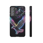 Neon Eagle Samsung Galaxy Phone Case with Mountain Design