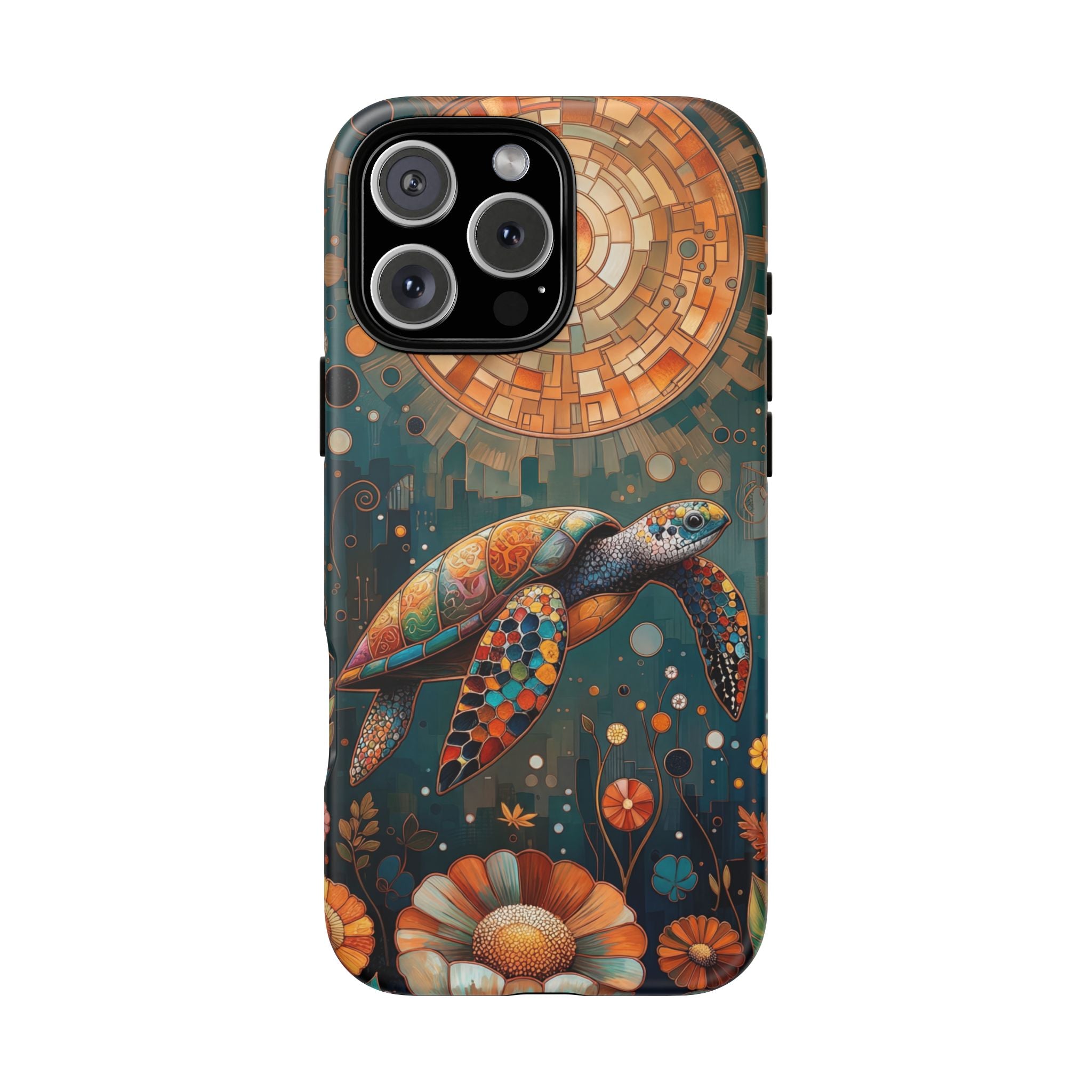 Sea Turtle Mosaic iPhone Case | Artistic Ocean Nature Protective Cover