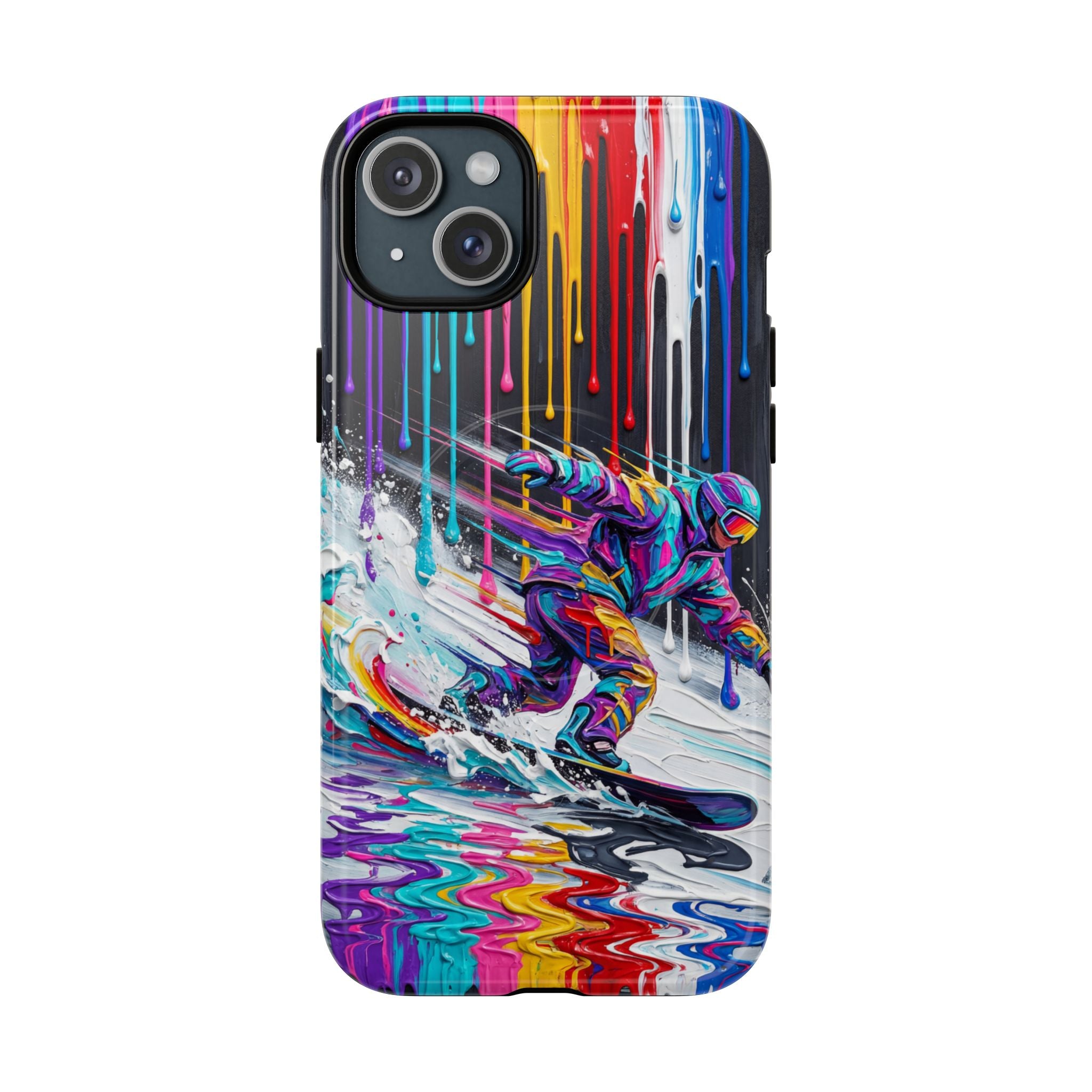 Colourful Snowboarder Art MagSafe iPhone Case