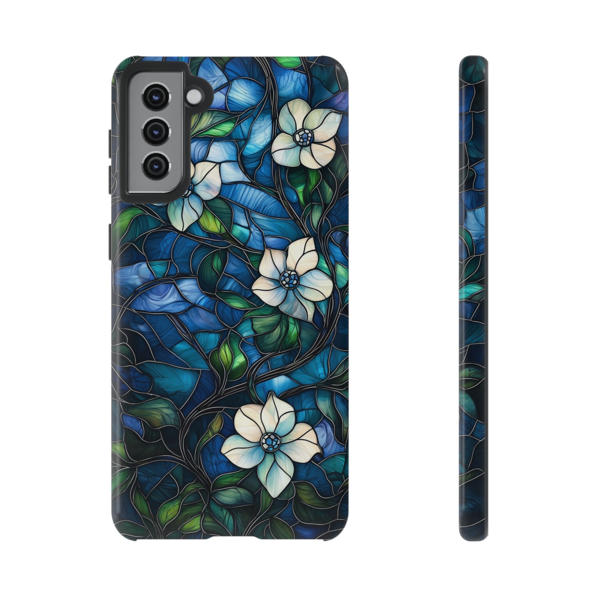 Floral Stained Glass Samsung Galaxy Case – Blue Garden