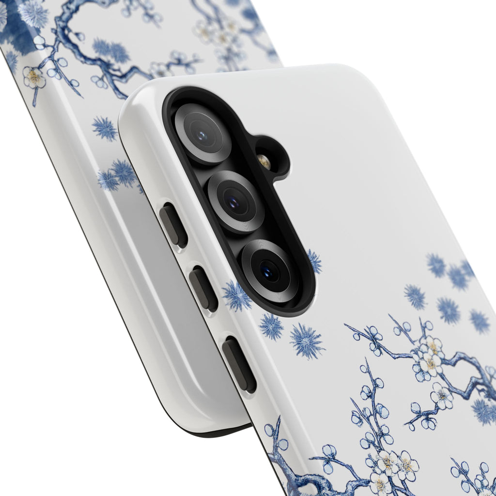 Vintage Blue White Porcelain Samsung Galaxy Phone Case | Chinoiserie Floral Tough Cover