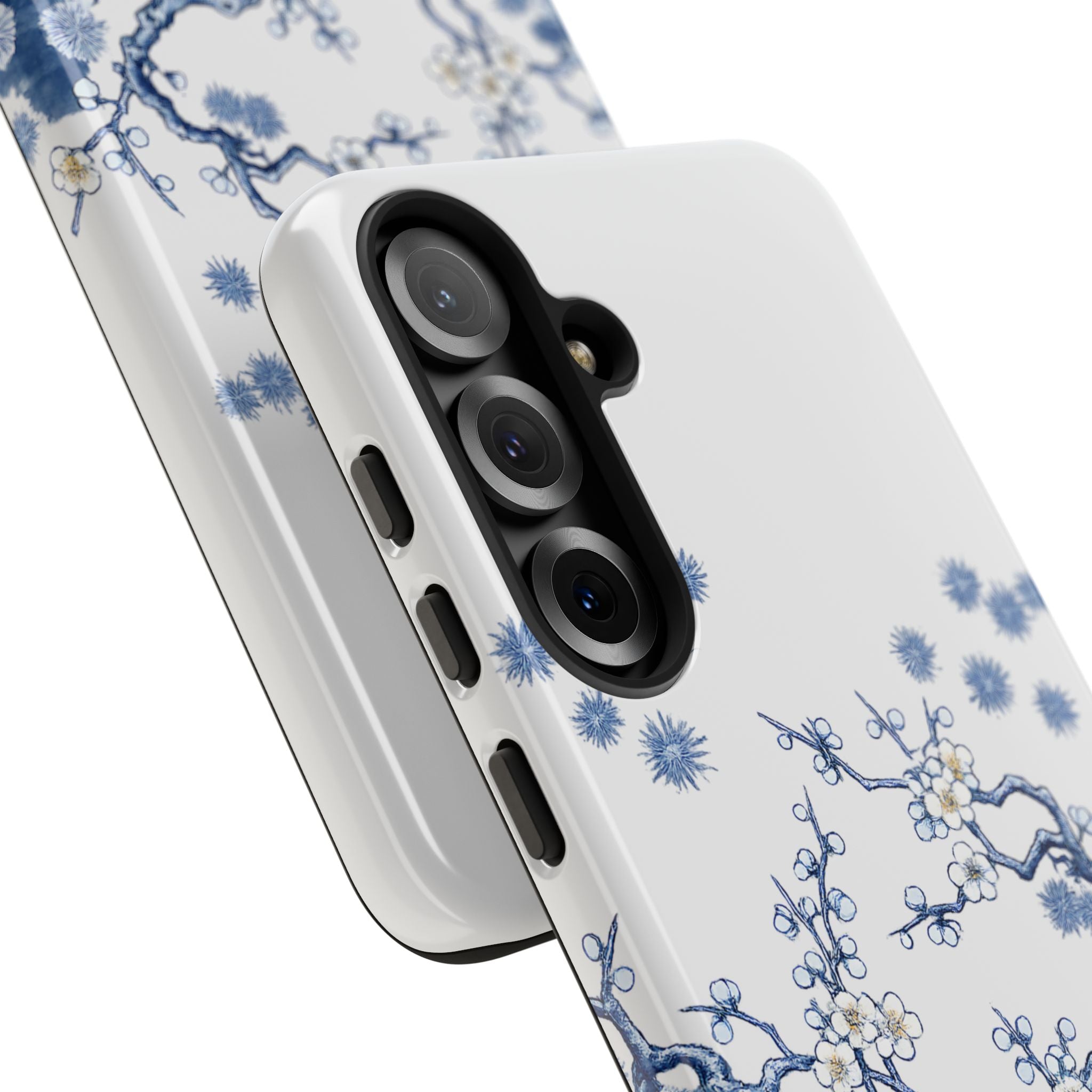 Vintage Blue White Porcelain Samsung Galaxy Phone Case | Chinoiserie Floral Tough Cover