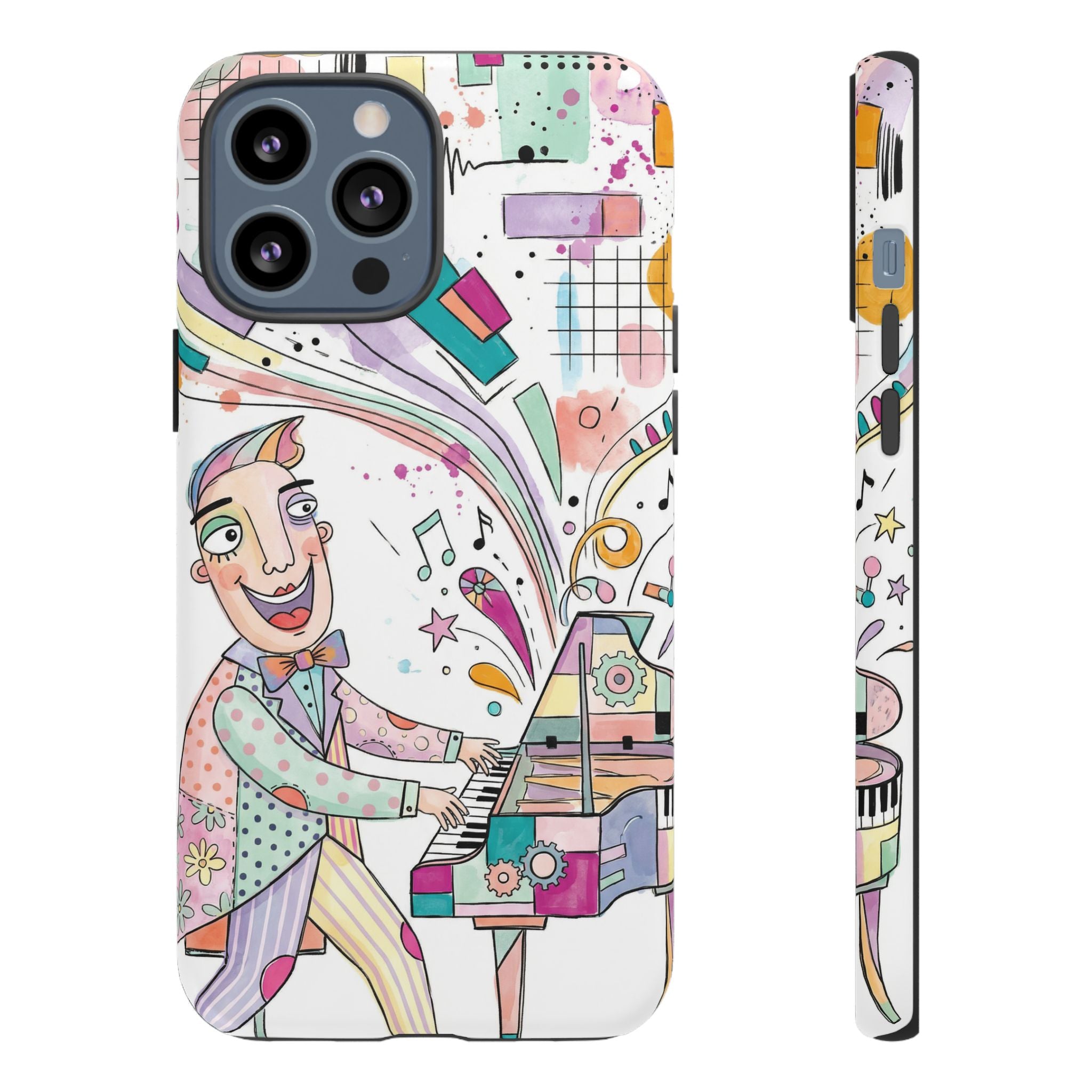 Musical Pianist iPhone Case | Colorful Whimsical Piano Art