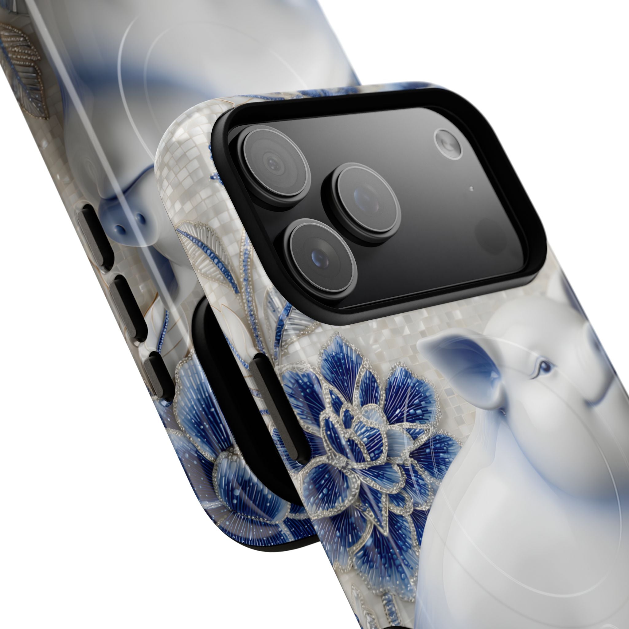 Asian Zodiac Pig MagSafe iPhone Case | Blue & White Porcelain Slim Protective Shockproof Case| Year of the Pig Gift